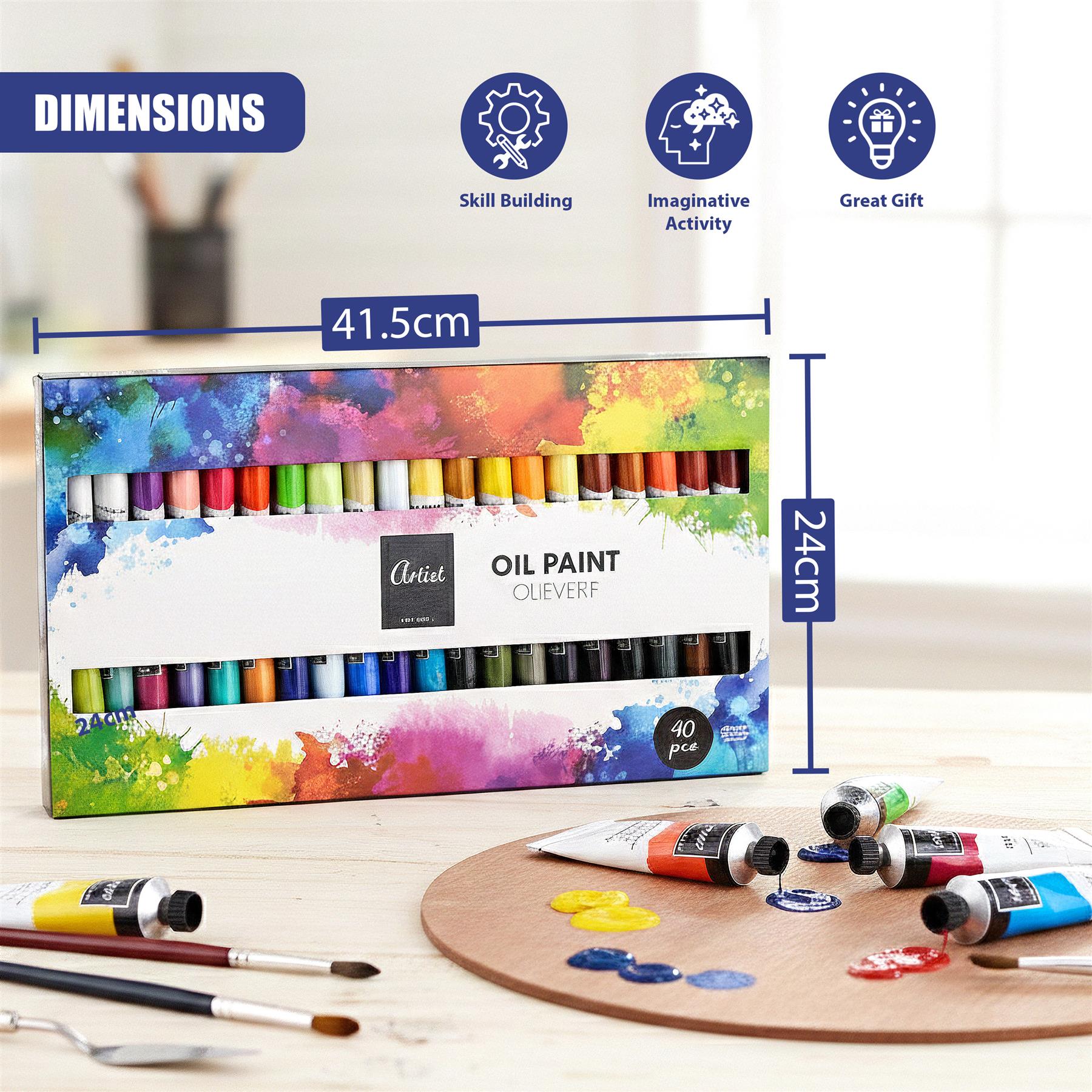 40 Piece Oil Paint Set