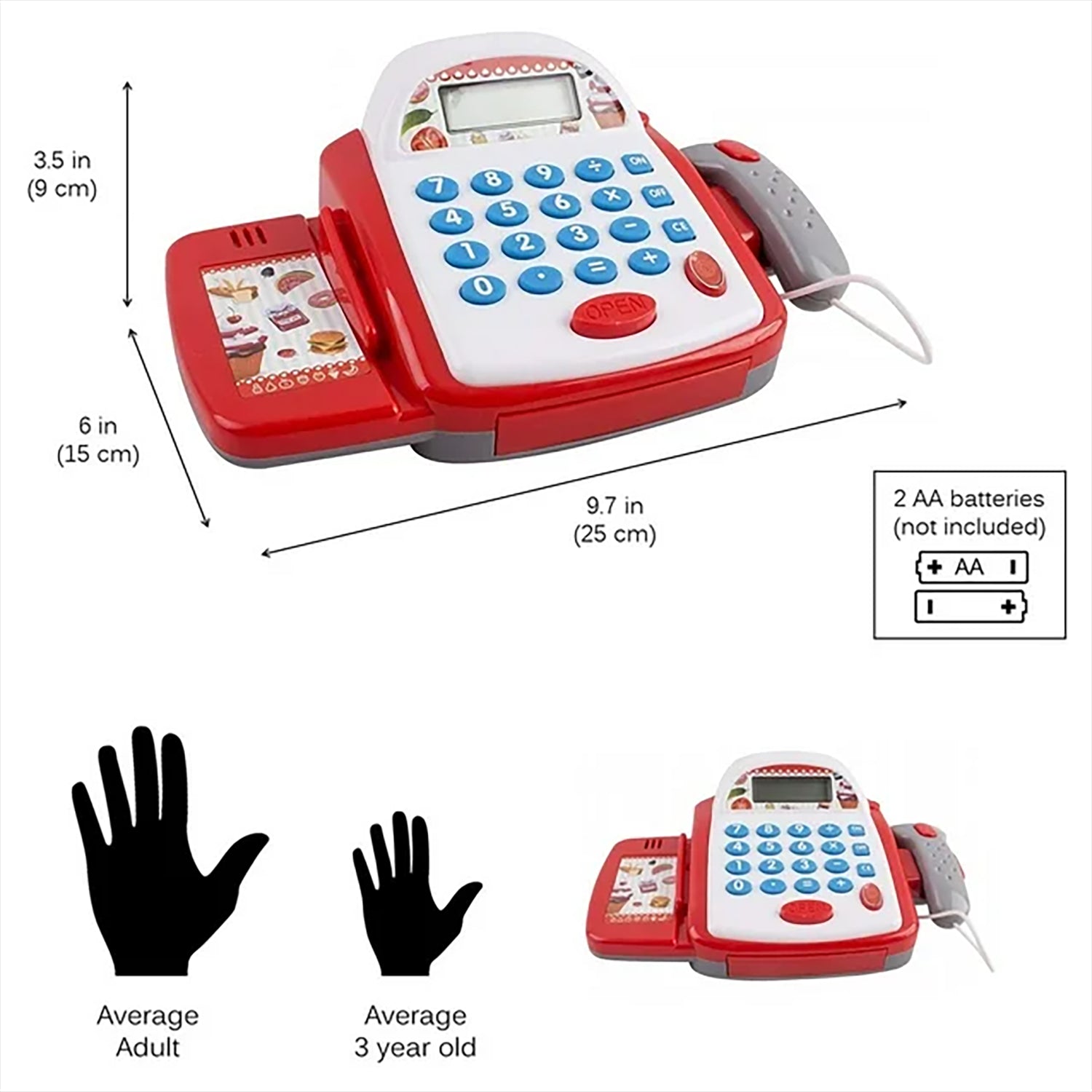 White & Red Cash Register Toy by The Magic Toy Shop - The Magic Toy Shop