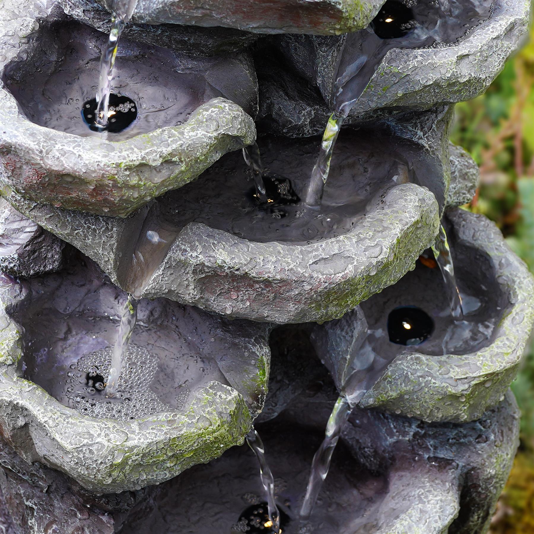 Rock Solar Water Feature Outdoor With LED by GEEZY - The Magic Toy Shop