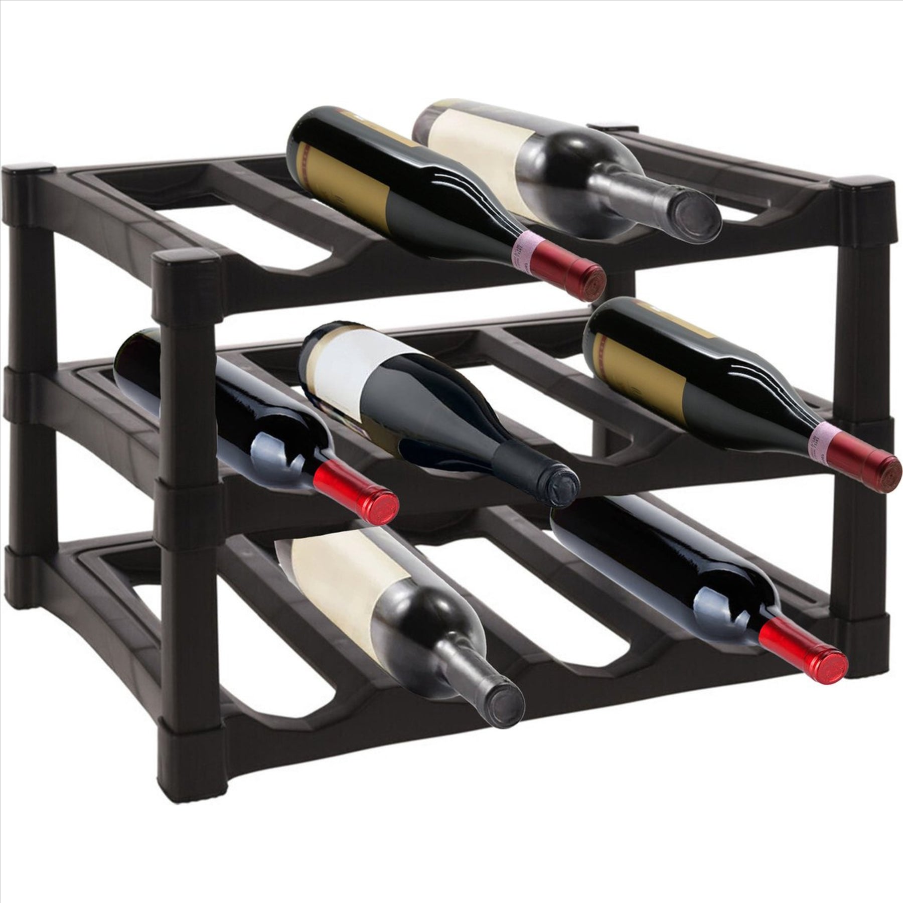 3 Tier Stackable 12 Bottle Wine Storage Rack