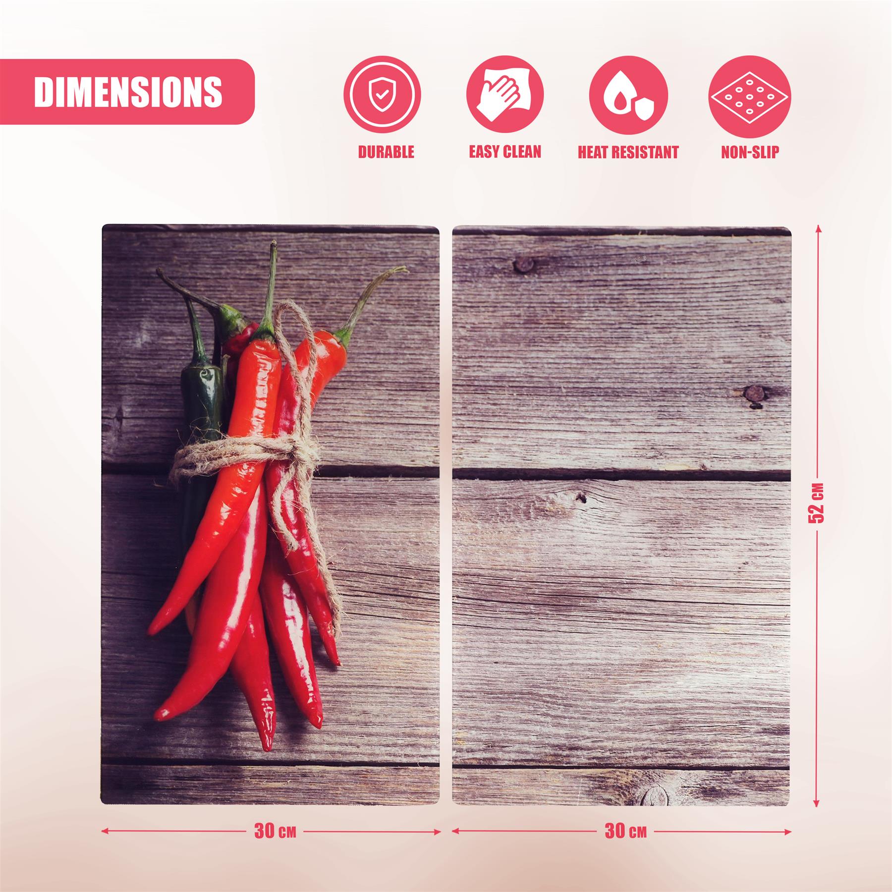 Glass Cutting Boards with Chili Pepper Design by Geezy - The Magic Toy Shop