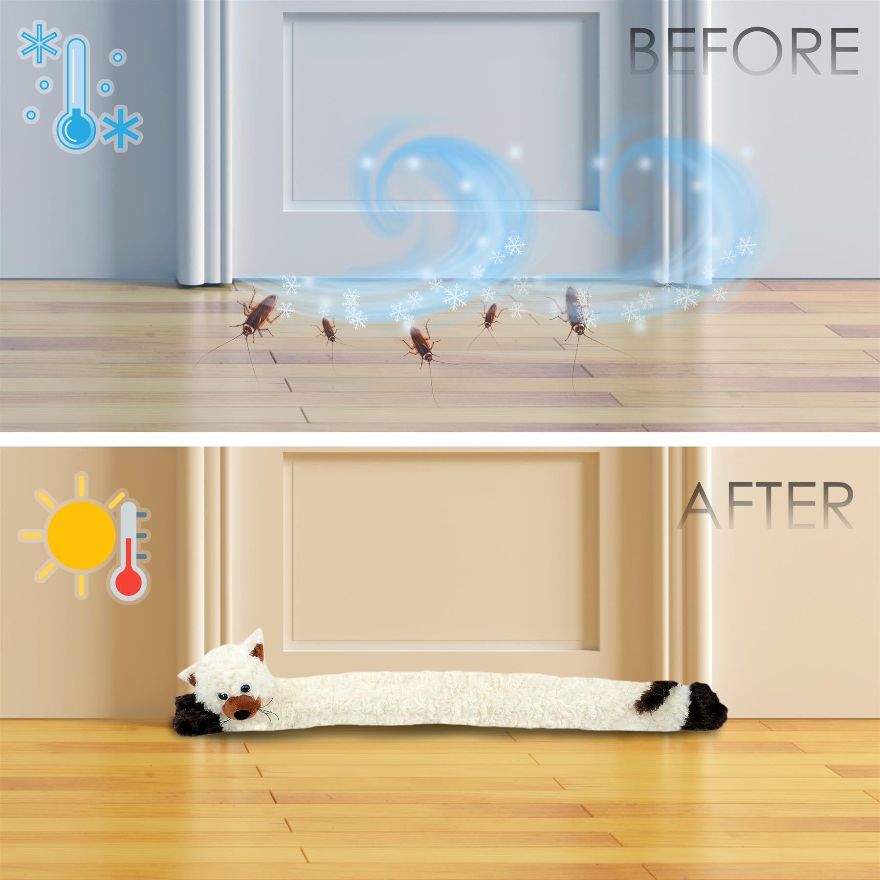 Novelty Cream Cat Draught Excluder for Doors by GEEZY - The Magic Toy Shop