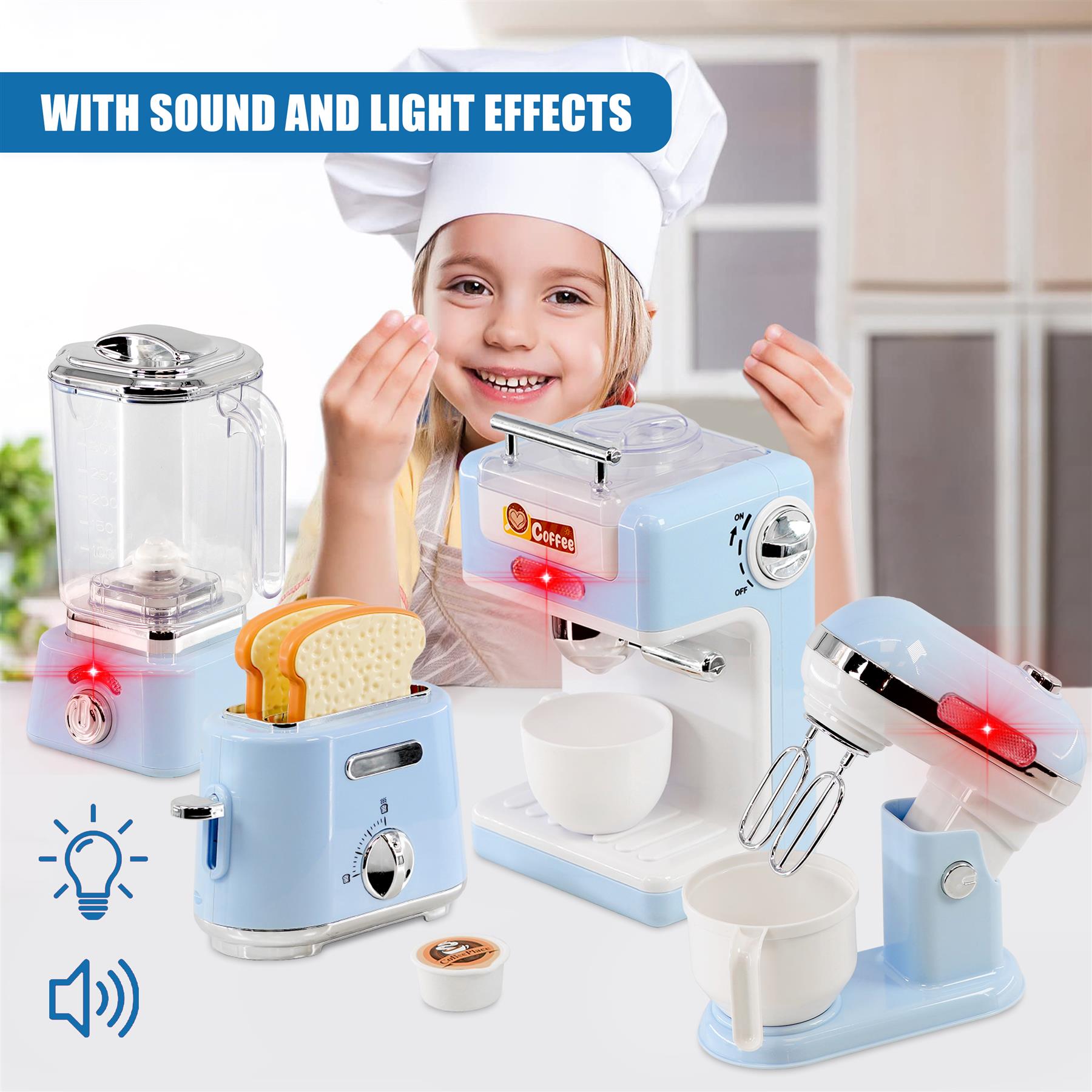 Kitchen Breakfast Pretend Play Toy 9 Pcs by The Magic Toy Shop - The Magic Toy Shop