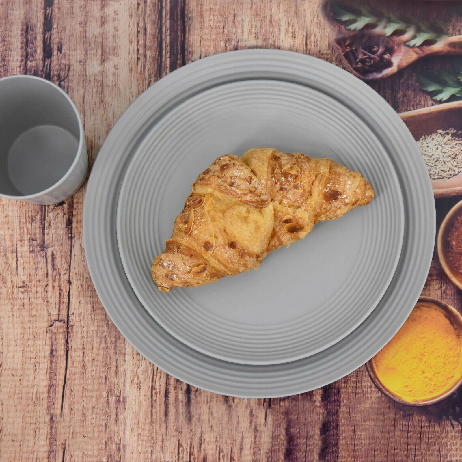 24 Pcs Grey Picnic Dinner Set for 6 People by Geezy - The Magic Toy Shop