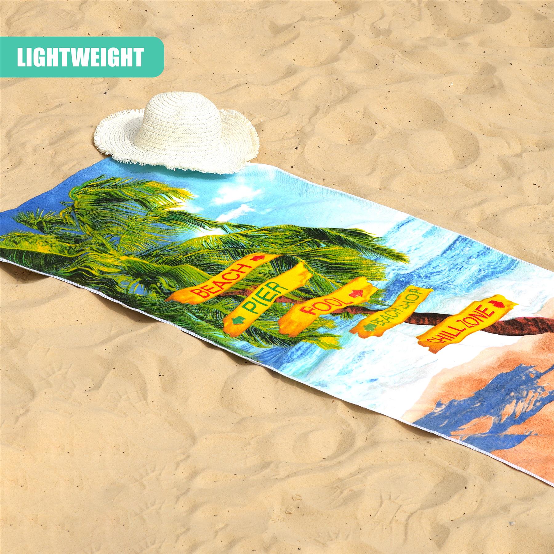 Beach Signs Design Large Towel by GEEZY - The Magic Toy Shop
