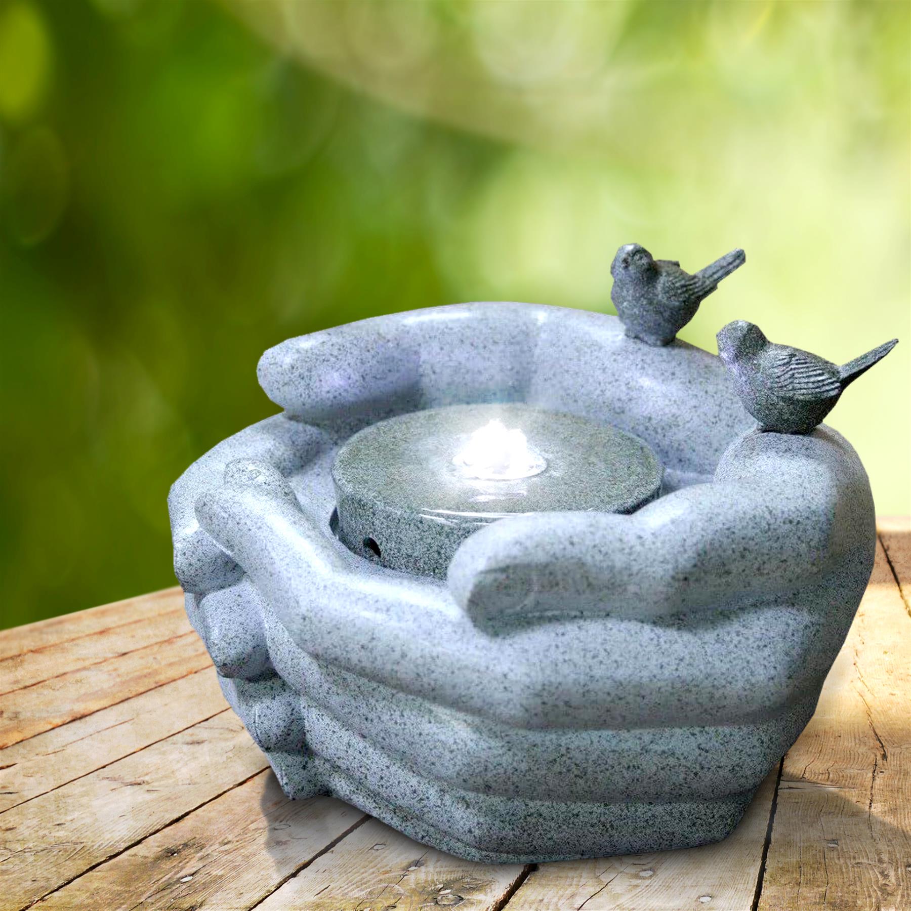 Cupped Hands Water Feature Outdoor With LED by GEEZY - The Magic Toy Shop
