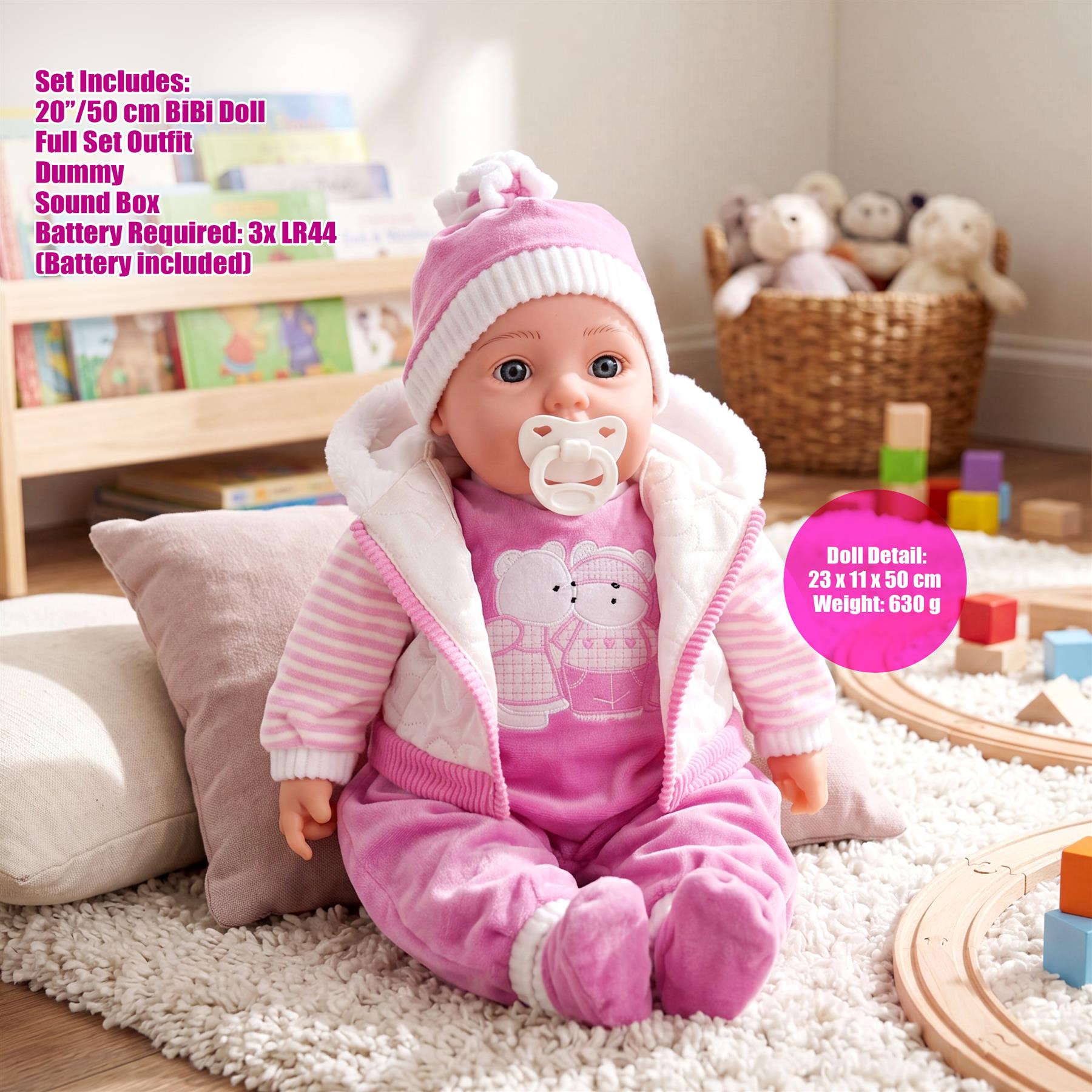 BiBi Baby Doll "Pinky" (Adventurer) (50 cm / 20")