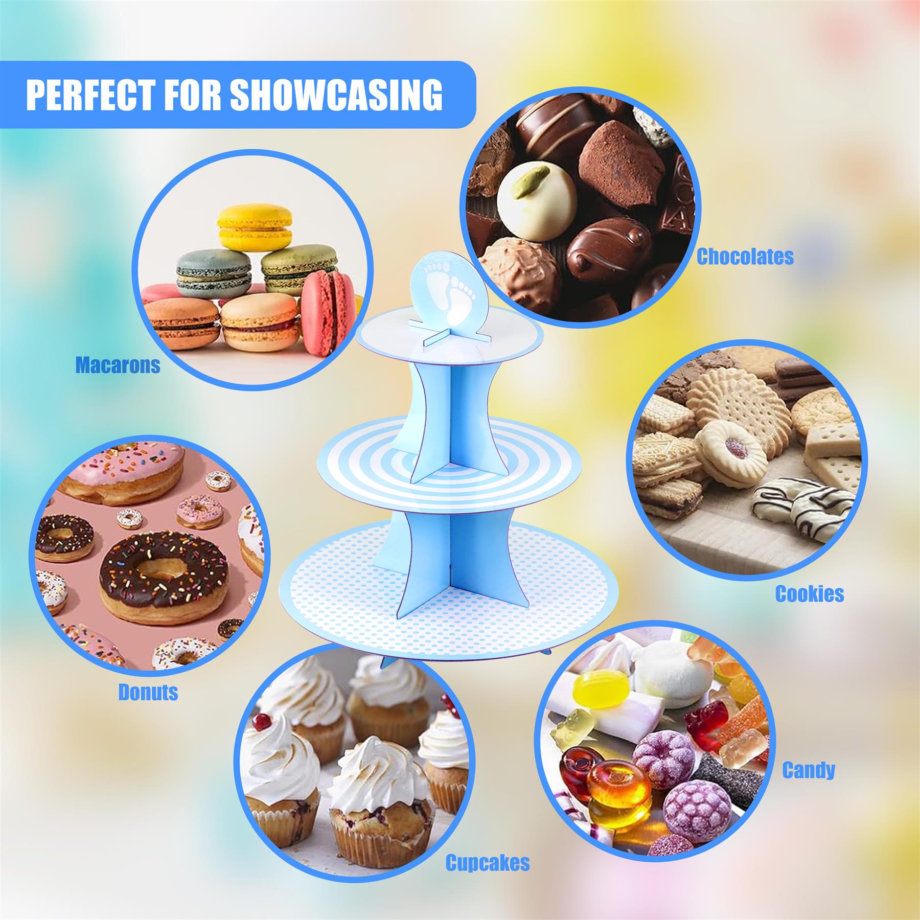 3 Tier Cardboard Cupcake Stand by GEEZY - The Magic Toy Shop