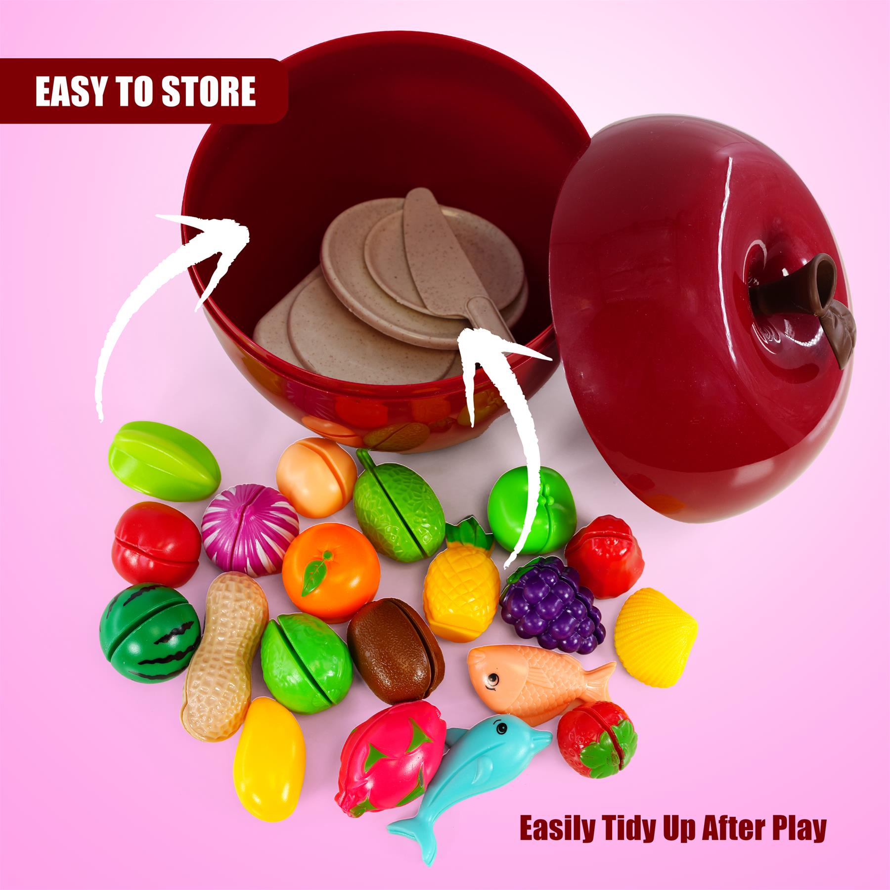 Fruit Cutting Toy Set with Storage Case by The Magic Toy Shop - The Magic Toy Shop