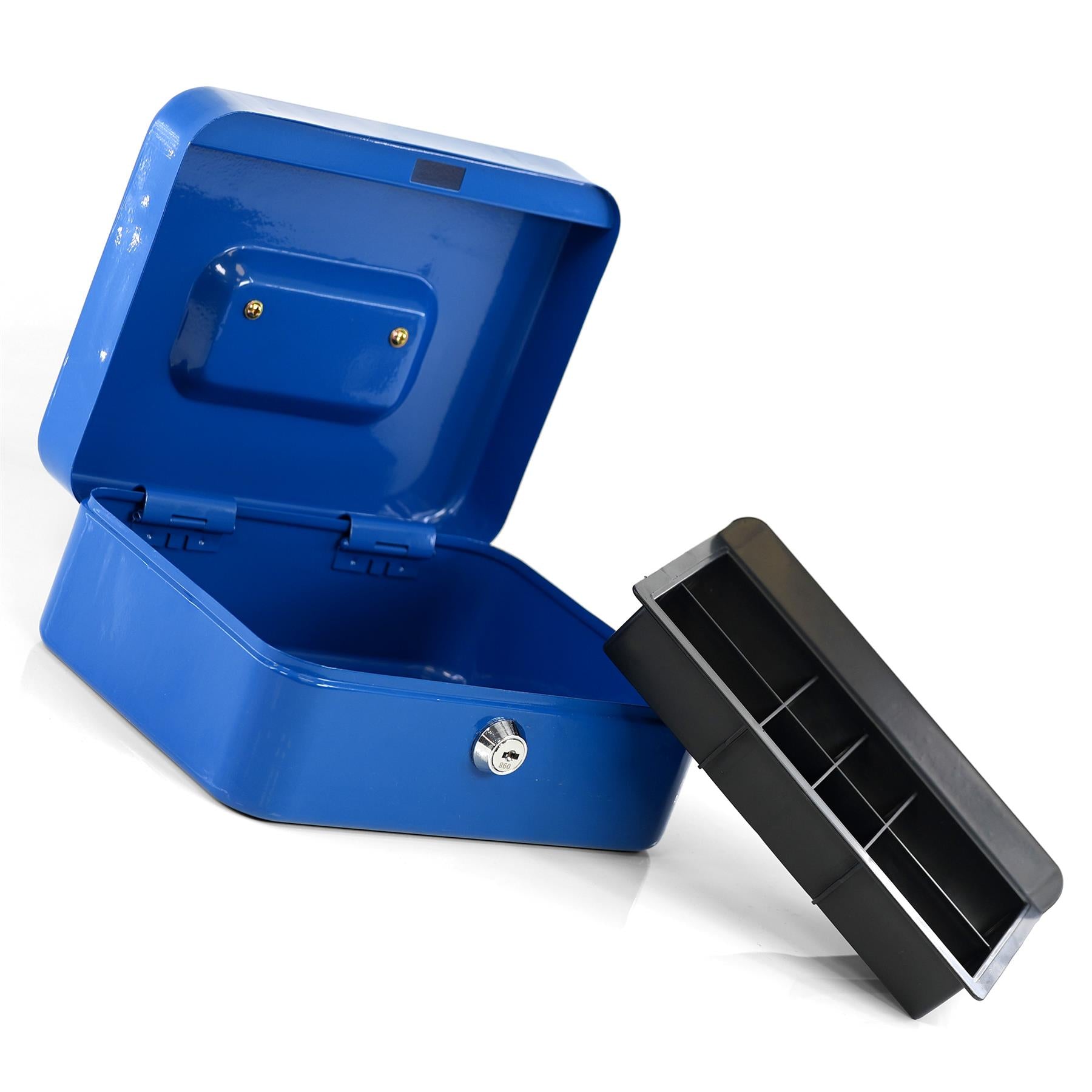 Metal Cash Box with Two Keys in Blue Colour 8 Inch by GEEZY - The Magic Toy Shop