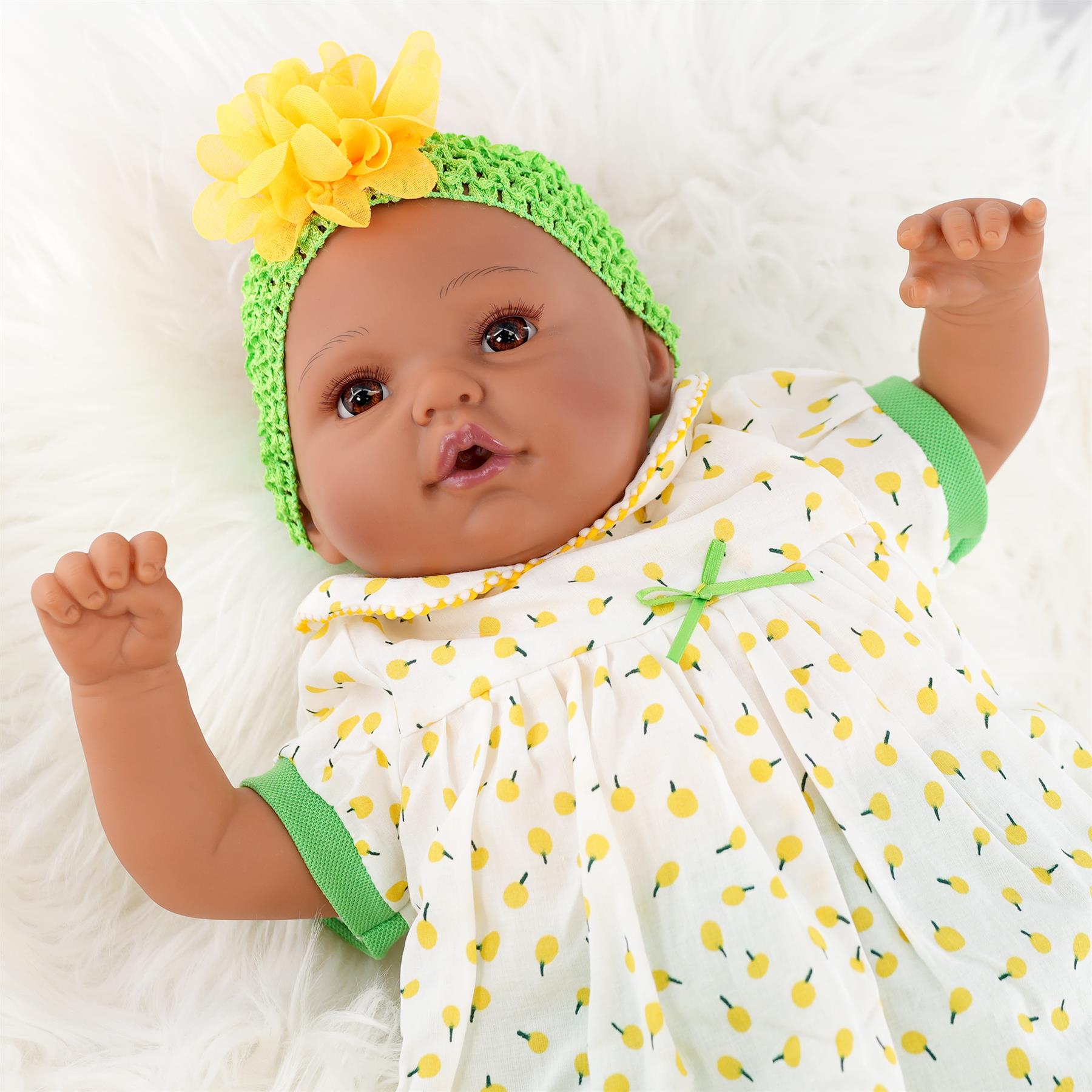 BiBi Black Doll Reborn Ethnic Girl "Dahlia" (50 cm / 20") by BiBi Doll - The Magic Toy Shop