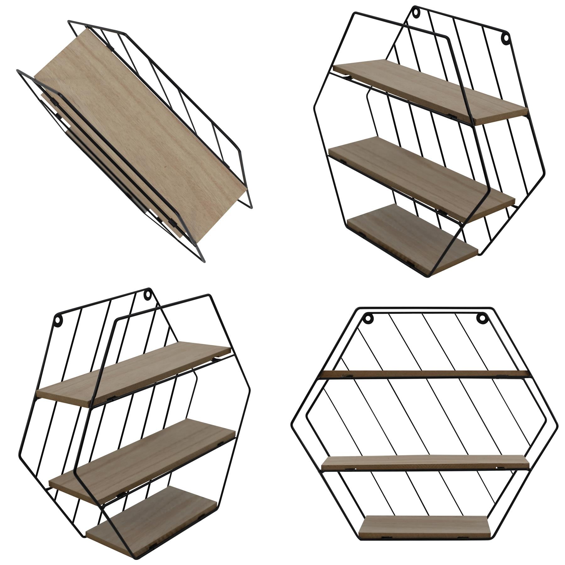 Modern Shelf of Metal Wire and Wood Perfect for Storaging Small Items by Geezy - The Magic Toy Shop