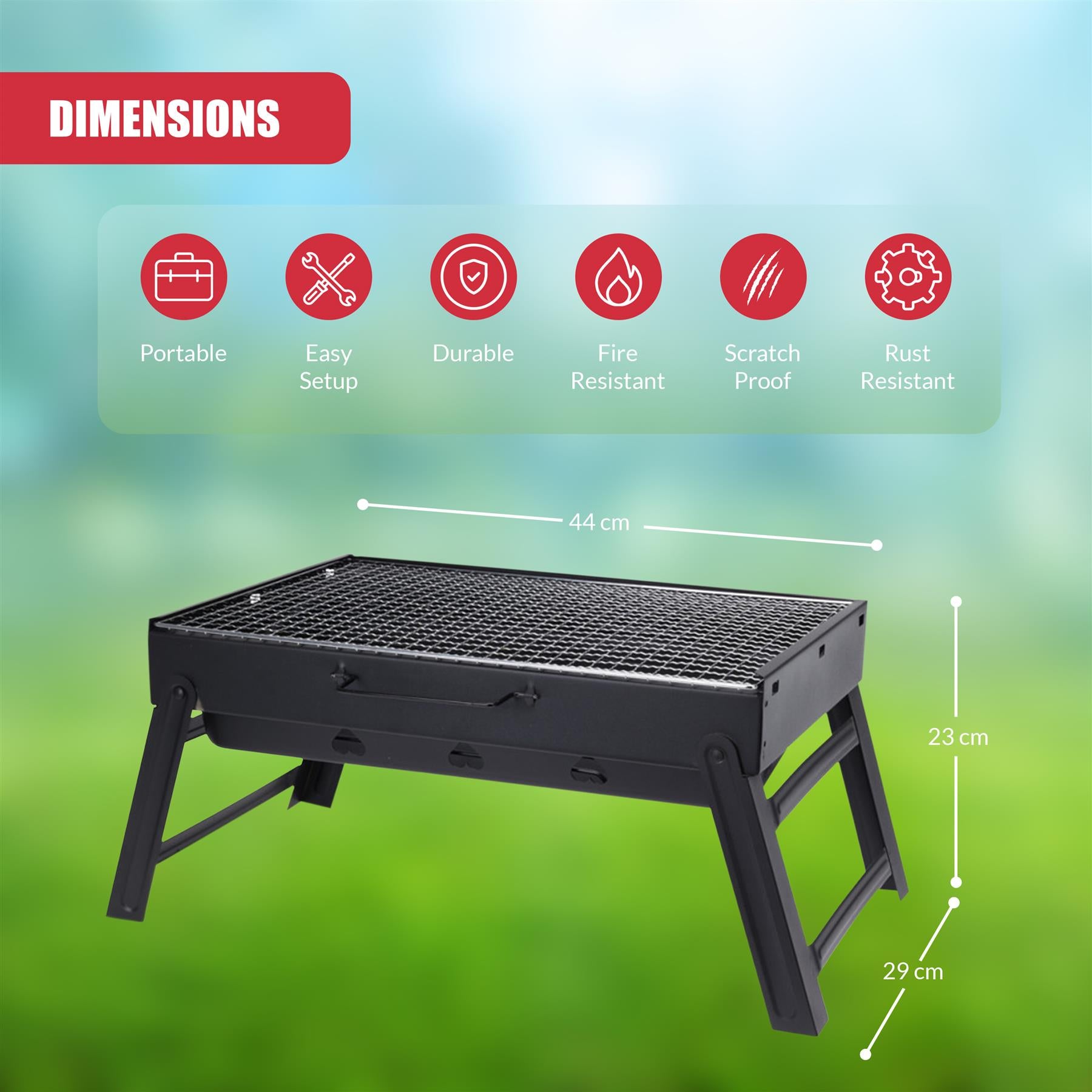 Portable Charcoal BBQ Grill by GEEZY - The Magic Toy Shop