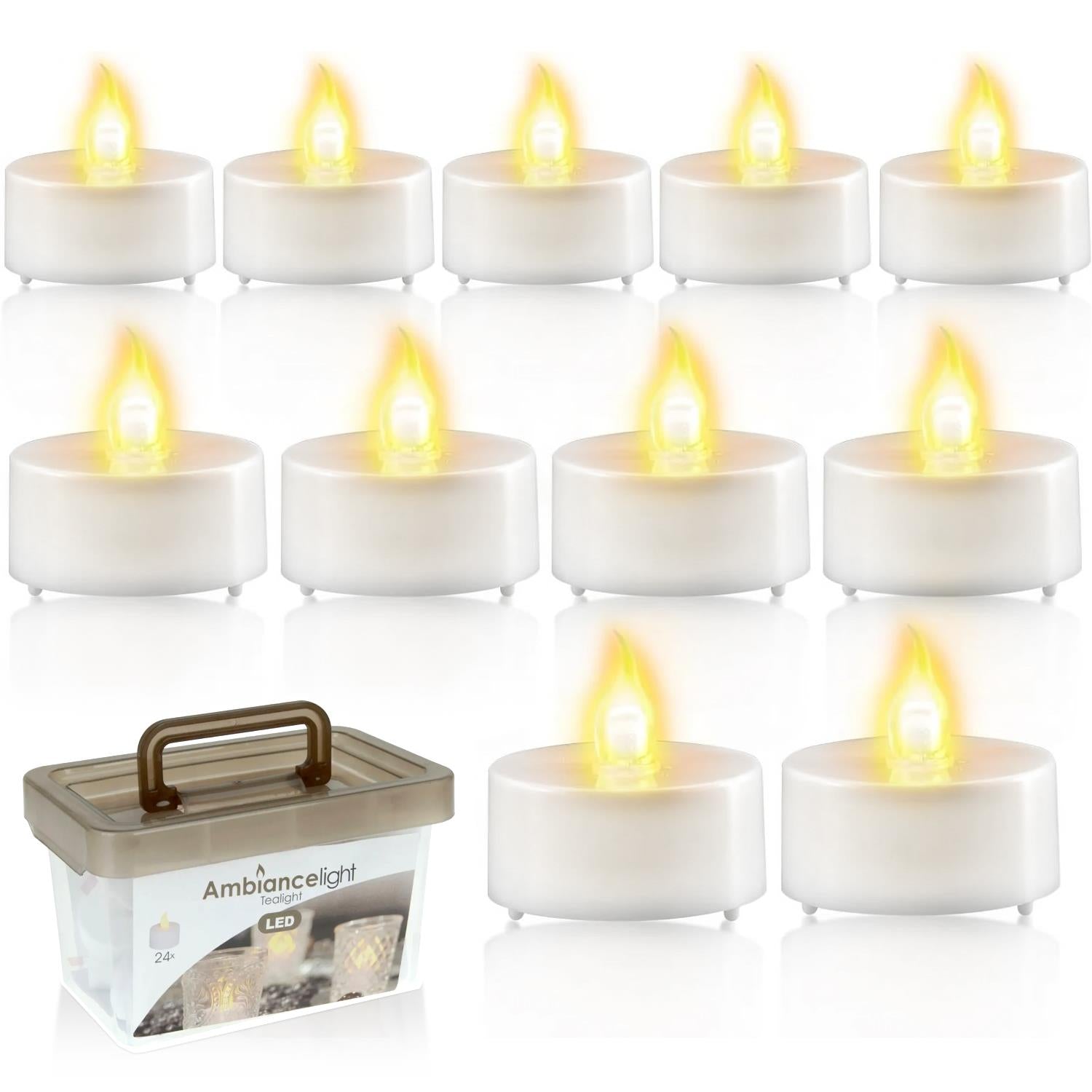 Battery Operated Tea Light Candles Pack of 24 by GEEZY - The Magic Toy Shop