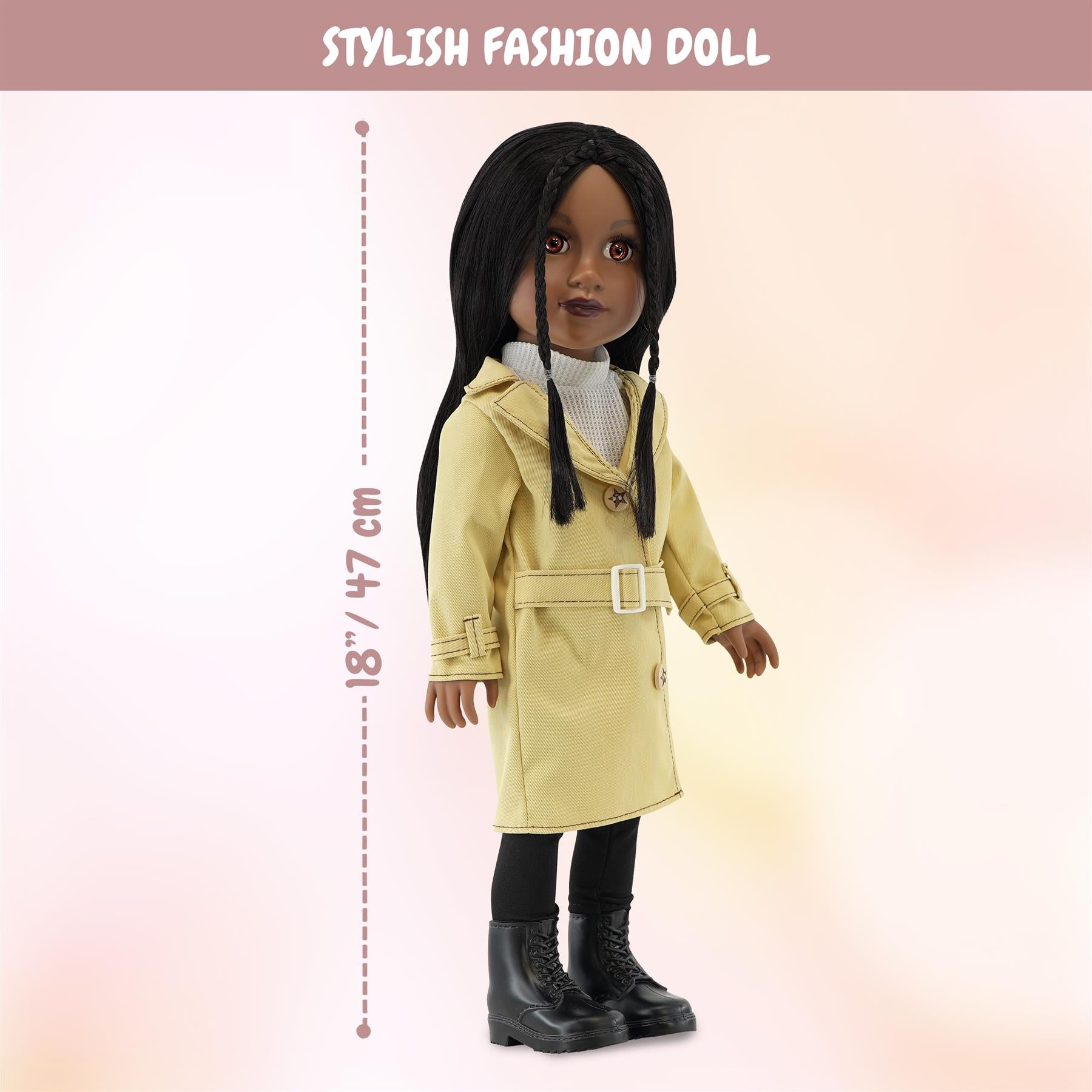BiBi Fashion Black Doll "NAOMI" (47 cm / 18") by BiBi Doll - The Magic Toy Shop