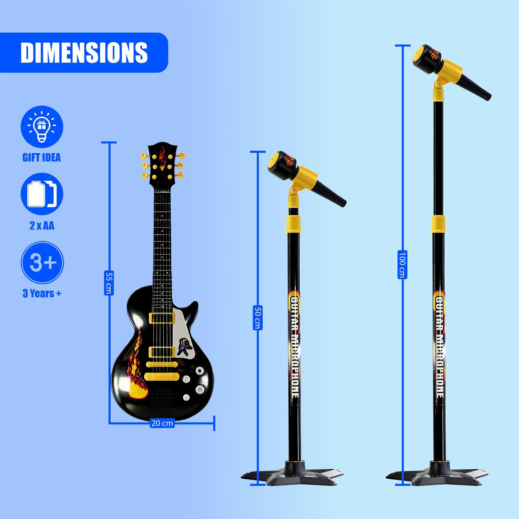 Kids Electric Guitar & Microphone Set