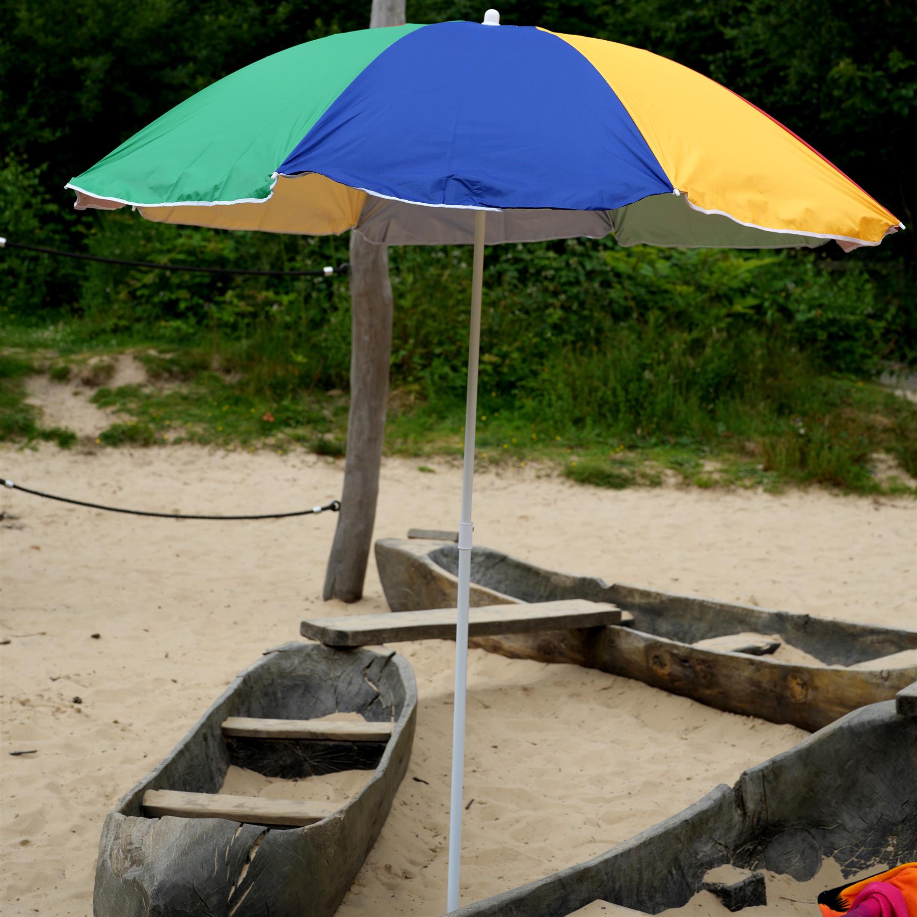 Multi-Coloured Beach Tilting Parasol 1.6M by The Magic Toy Shop - The Magic Toy Shop