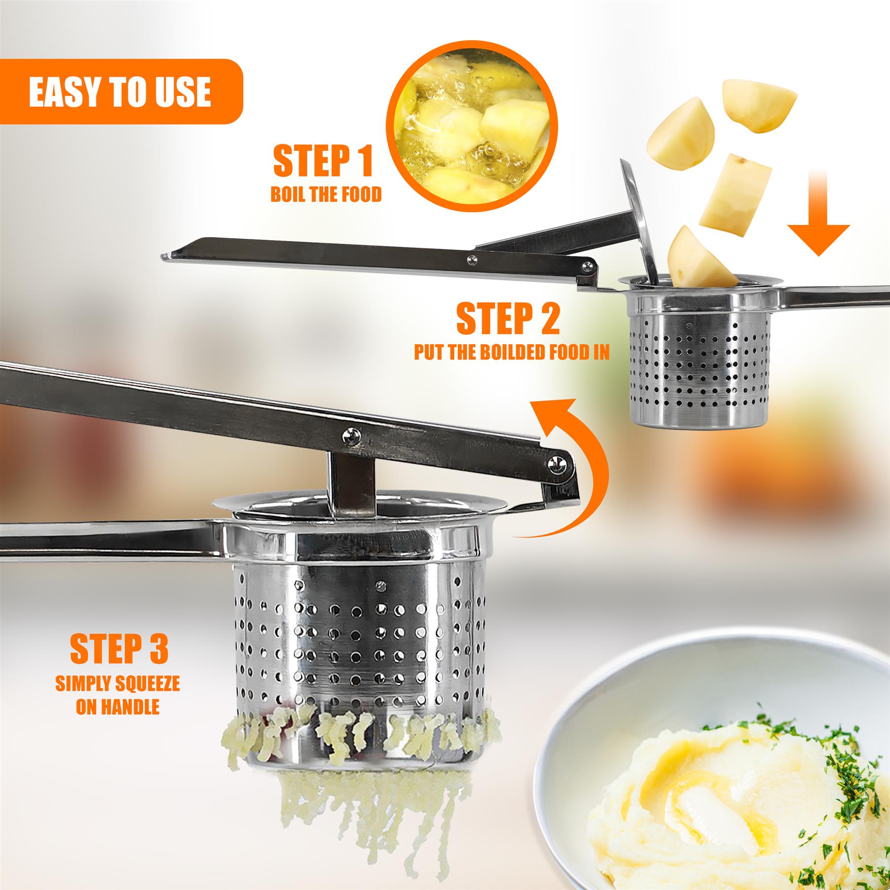 Stainless Steel Potato Ricer by GEEZY - The Magic Toy Shop