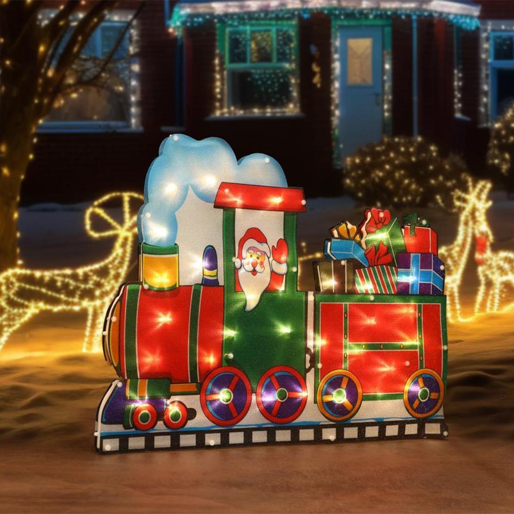 Christmas Silhouette Lights Santa in Train by GEEZY - The Magic Toy Shop