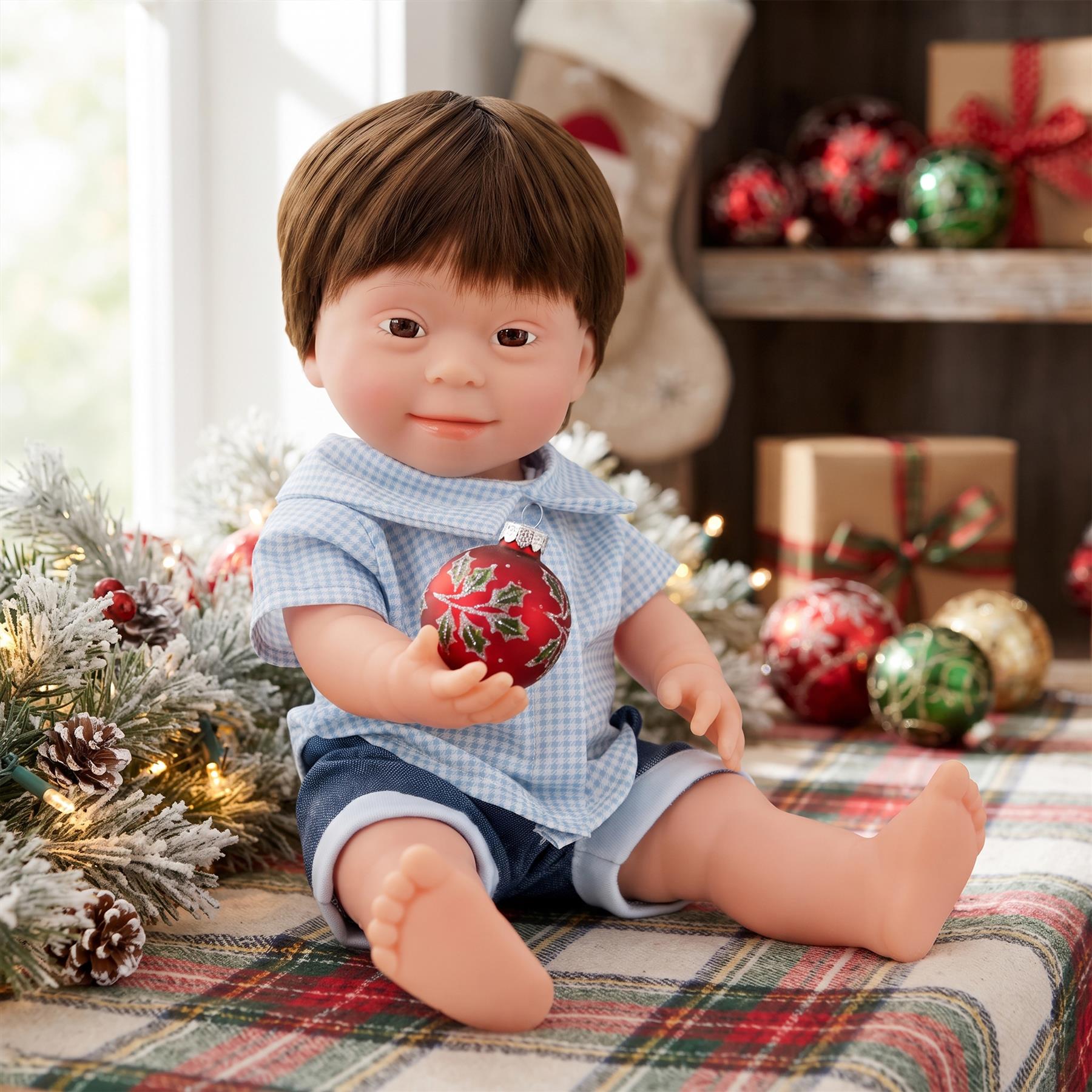 BiBi Doll Down Syndrome Boy - Brown Hair (36 cm / 14")