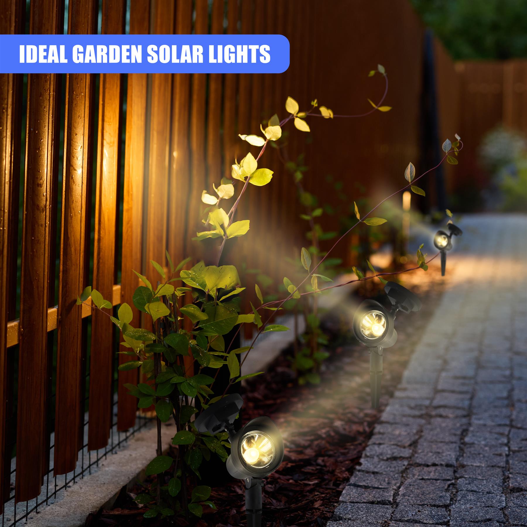 Adjustable Solar Spot Lights, Set of 2 – Warm White LED by GEEZY - The Magic Toy Shop