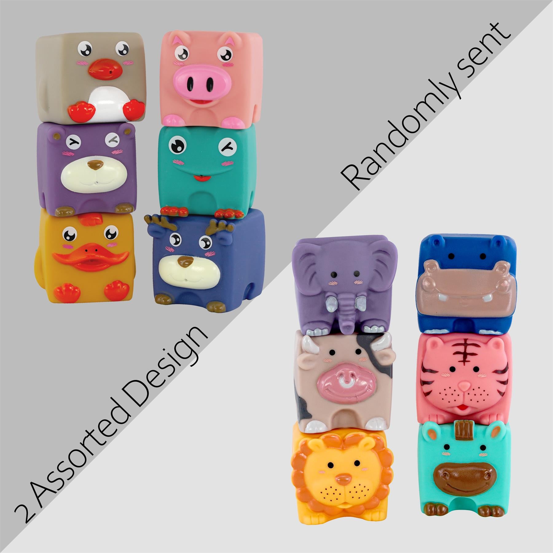 6 Pieces Stacking Building Blocks With Squeaky Sound by The Magic Toy Shop - The Magic Toy Shop