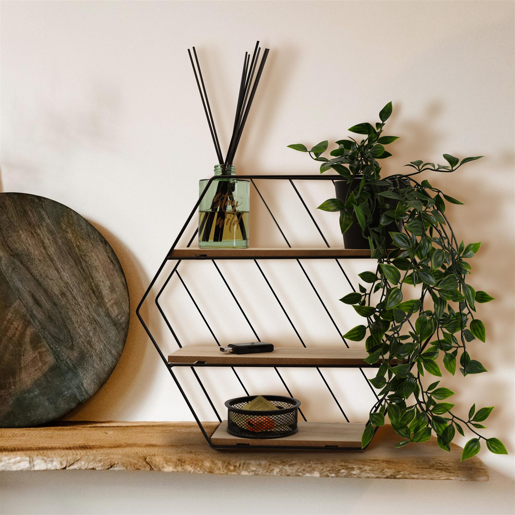 Modern Shelf of Metal Wire and Wood Perfect for Storaging Small Items by Geezy - The Magic Toy Shop