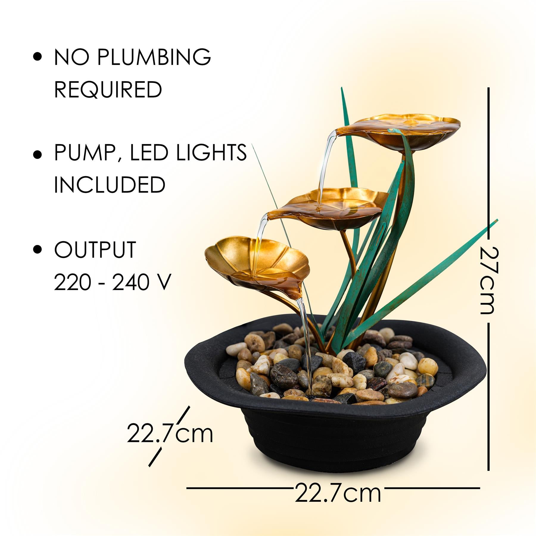 Lotus Water Feature Indoor With LED by GEEZY - The Magic Toy Shop
