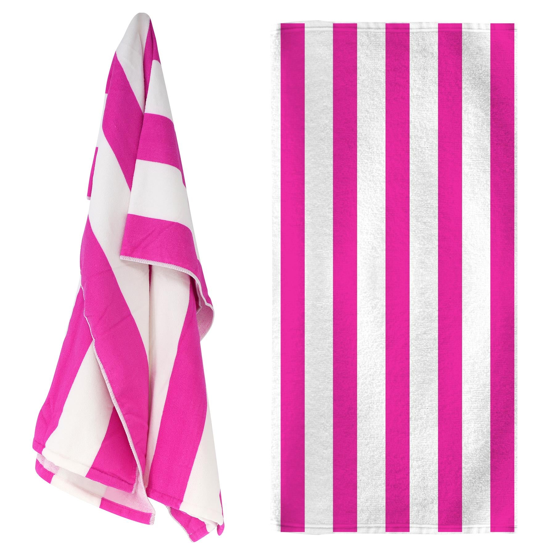 Beach Bath Towel Large Microfibre Pink Striped by GEEZY - The Magic Toy Shop