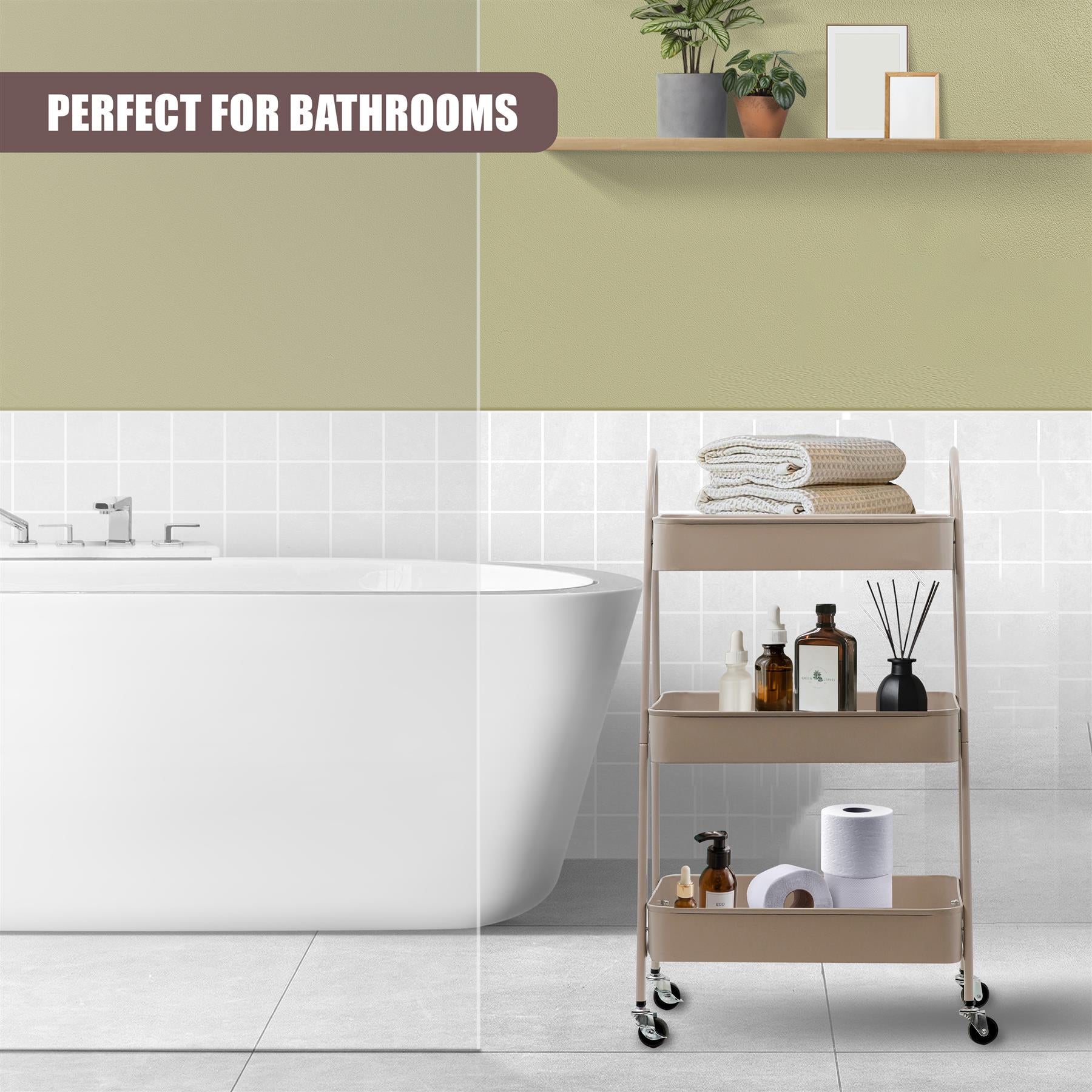 3 Tier Storage Trolley on Wheels by GEEZY - The Magic Toy Shop