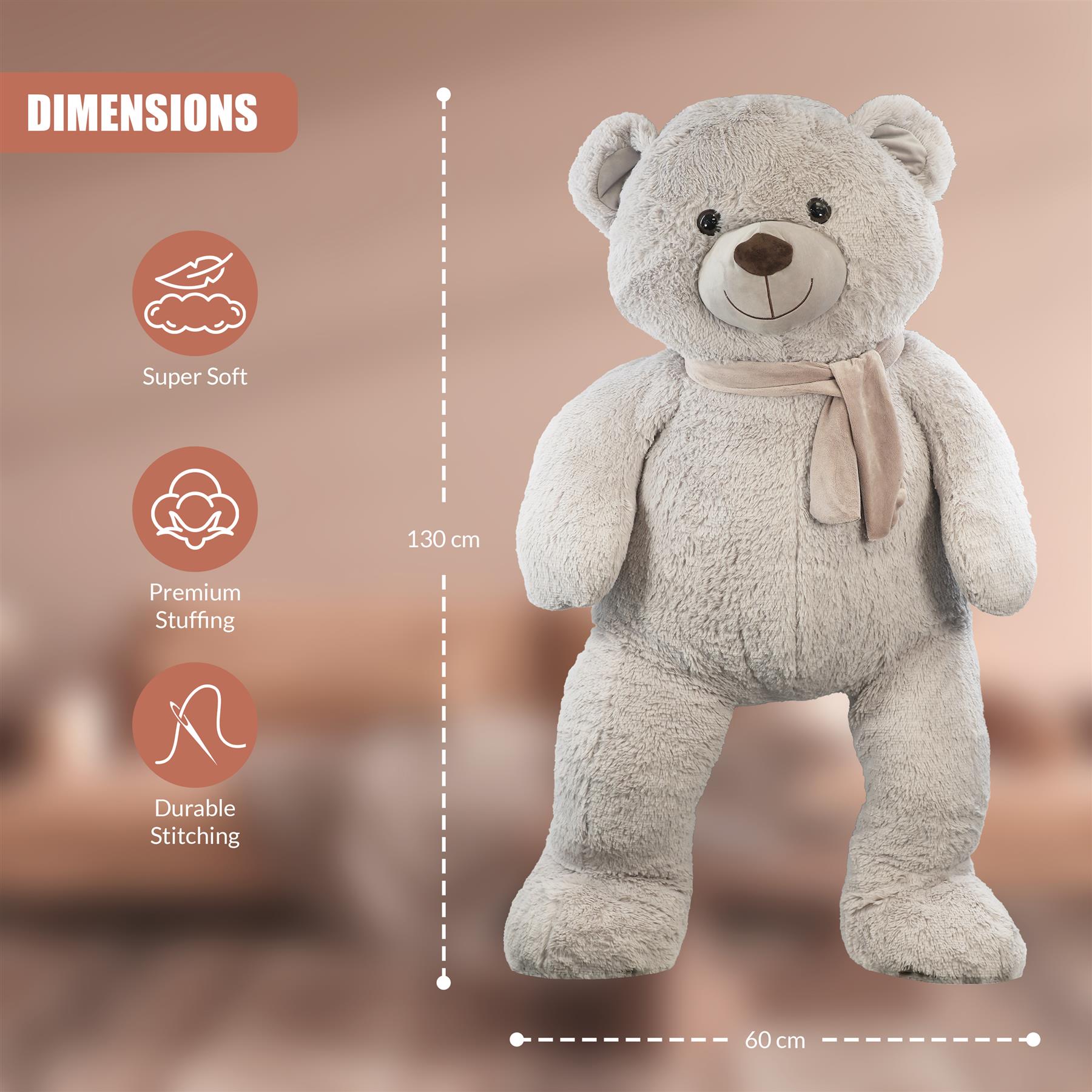 Giant Bear with Scarf 130cm by The Magic Toy Shop - The Magic Toy Shop