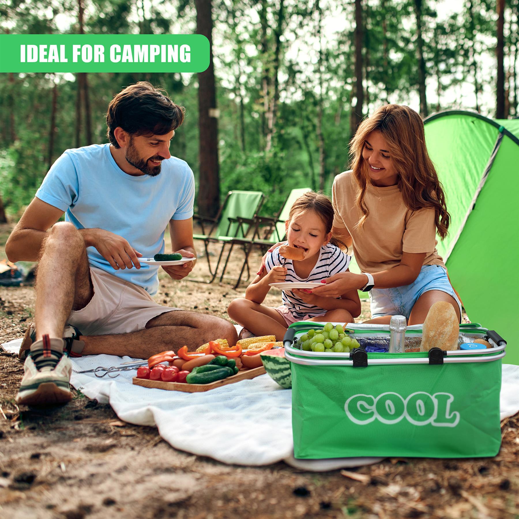 Green Cooler Basket Bag by Geezy - The Magic Toy Shop