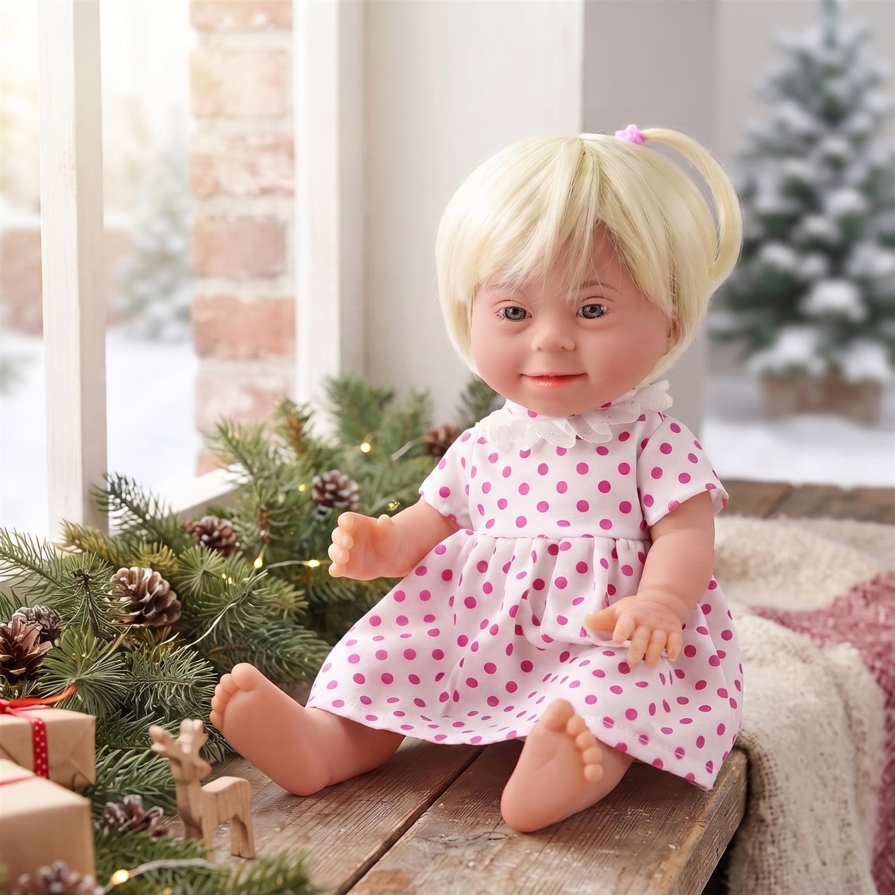BiBi Doll Down Syndrome Girl - Blonde Hair (36 cm / 14")