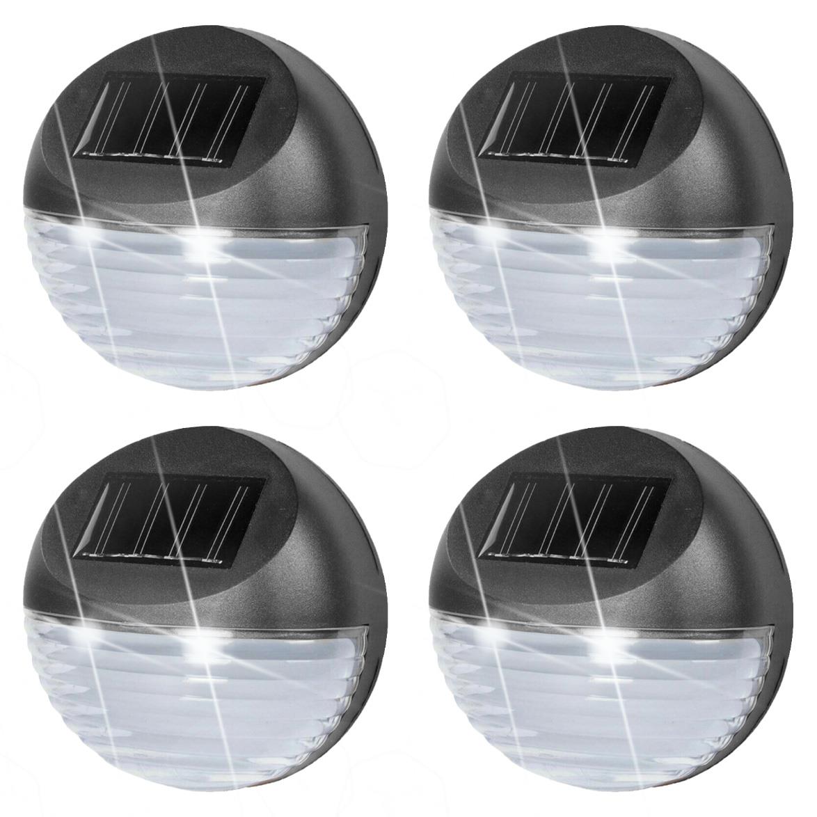 Solar Fence Lights, Set of 4 – Cold White LED, Black by GEEZY - The Magic Toy Shop