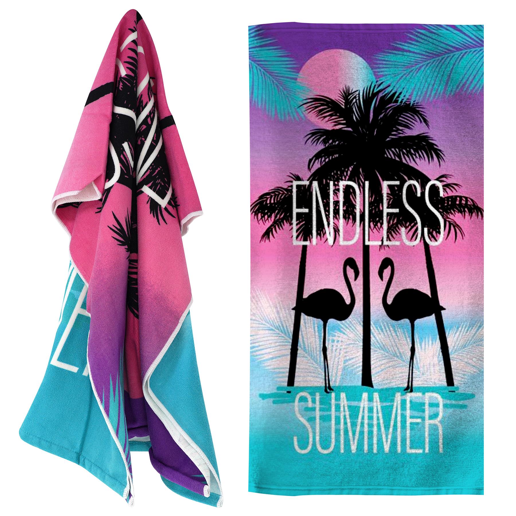 Beach Bath Towel Flamingo Design Microfibre Towel by GEEZY - The Magic Toy Shop