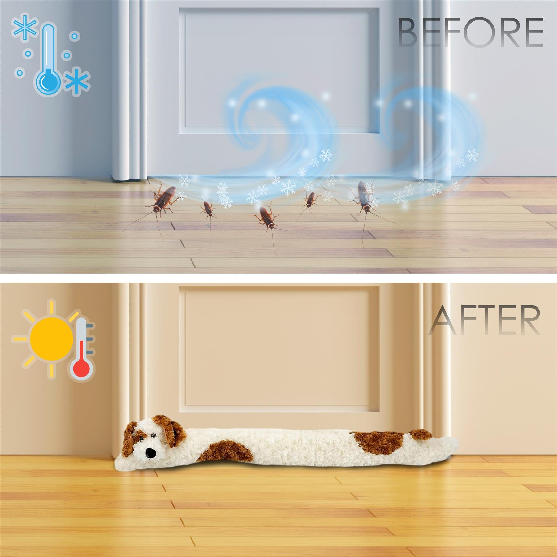 Novelty Cream Dog Draught Excluder for Doors by GEEZY - The Magic Toy Shop