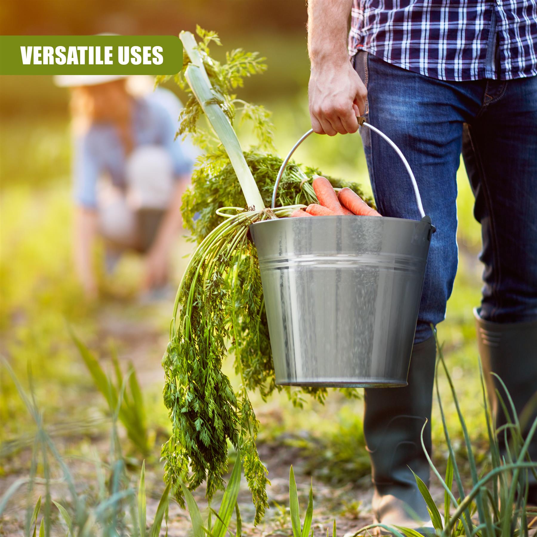 Zinc Bucket With Wooden Holder by Geezy - The Magic Toy Shop