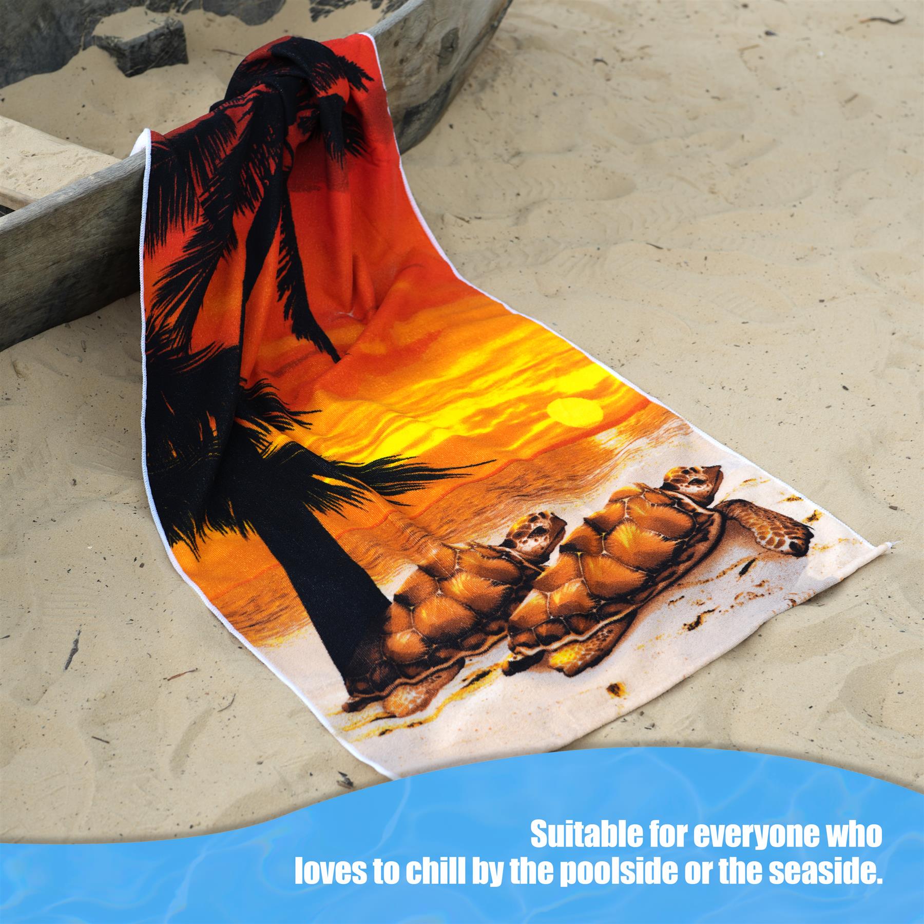 Sunset Turtles Design Large Towel by Geezy - The Magic Toy Shop