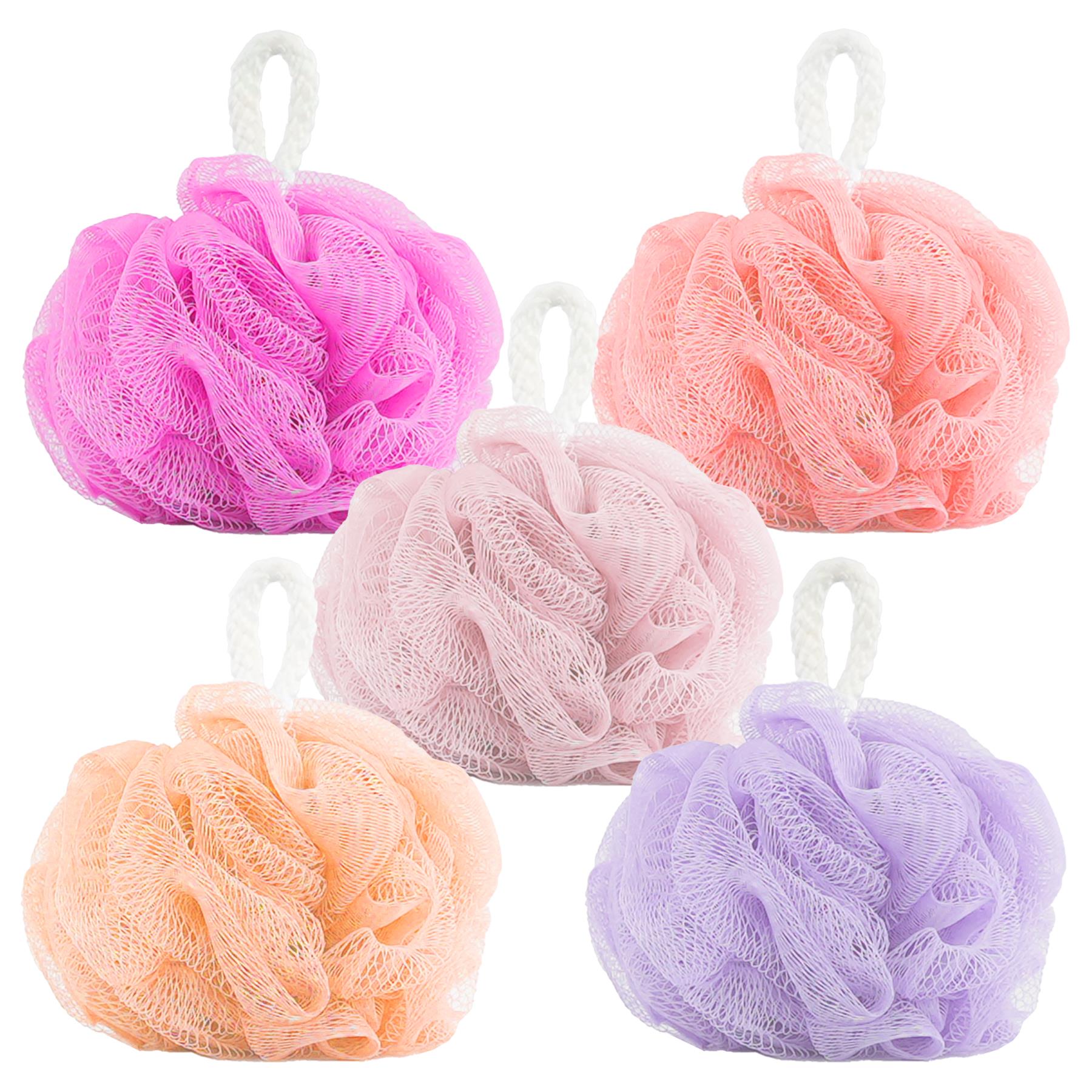 Body Loofah Set of 5 with Mesh Storage Bag by GEEZY - The Magic Toy Shop