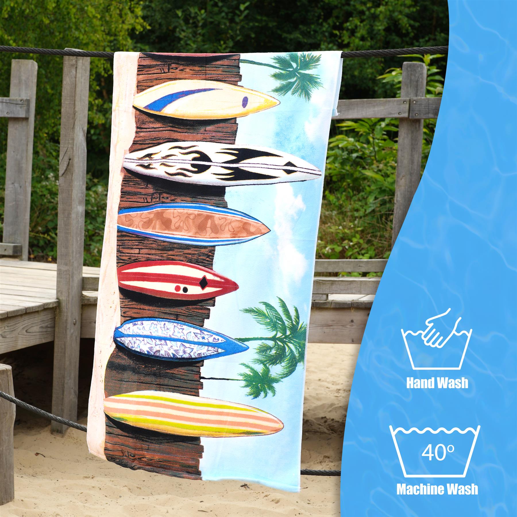 Surfboards Design Large Towel by Geezy - The Magic Toy Shop