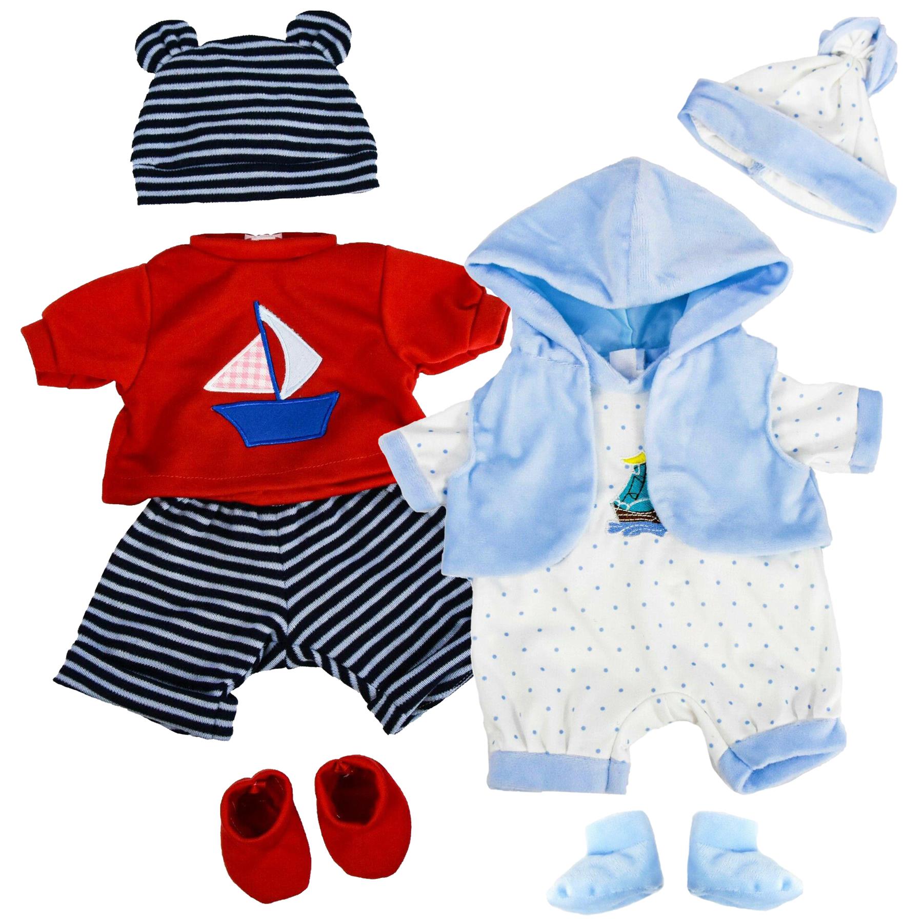 BiBi Outfits - Set of Two Clothes (Stripy Red & Blue) (45 cm / 18") by BiBi Doll - The Magic Toy Shop