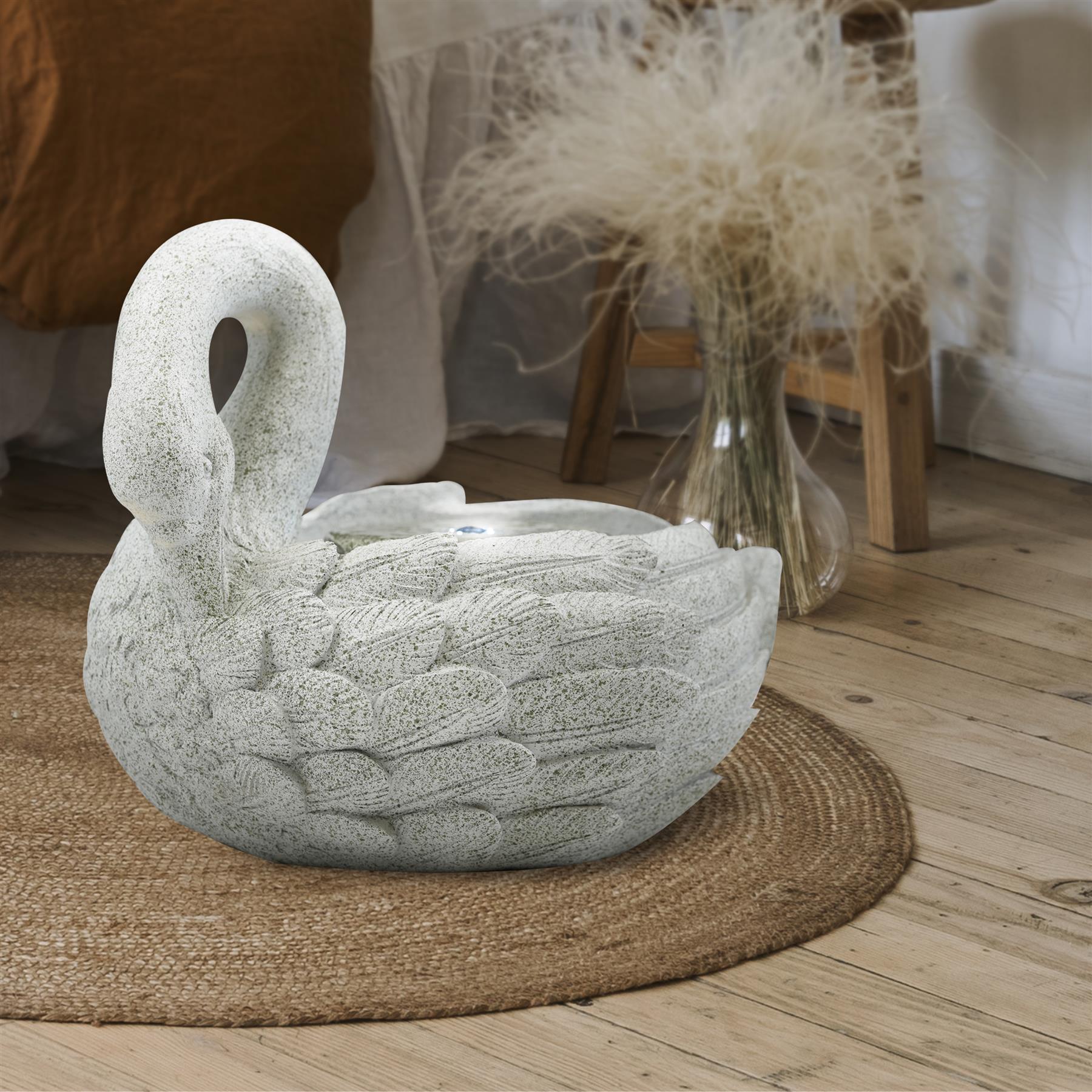 Swan Design Water Feature Outdoor With LED by GEEZY - The Magic Toy Shop