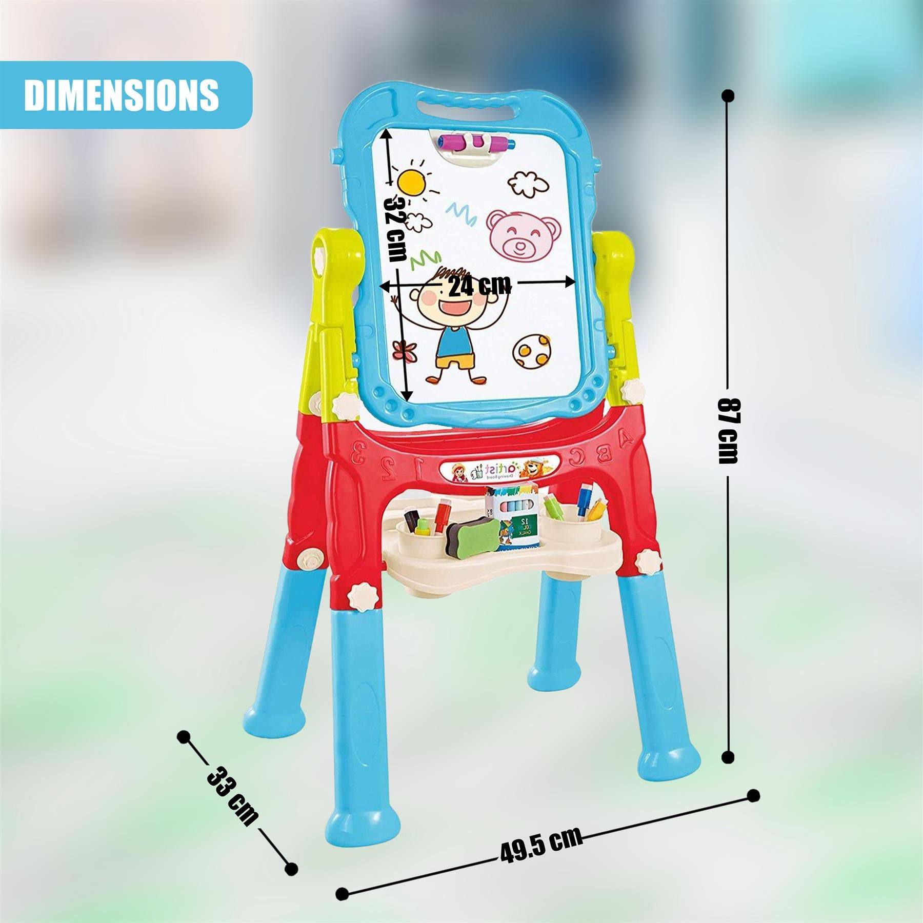 Blue Folding Double-Sided Magnetic Drawing Board by The Magic Toy Shop - The Magic Toy Shop