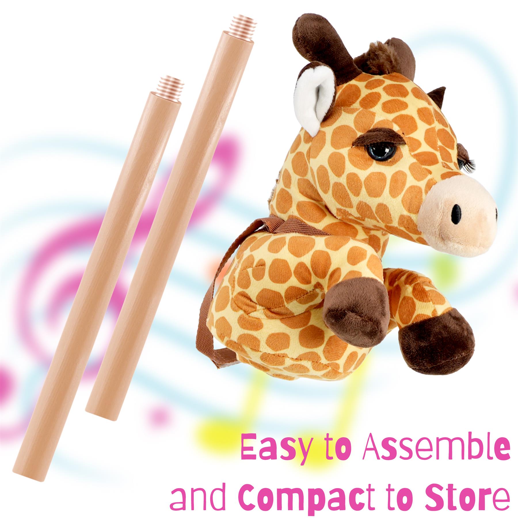 Kids Hobby Horse Toy Giraffe with Sounds by The Magic Toy Shop - The Magic Toy Shop