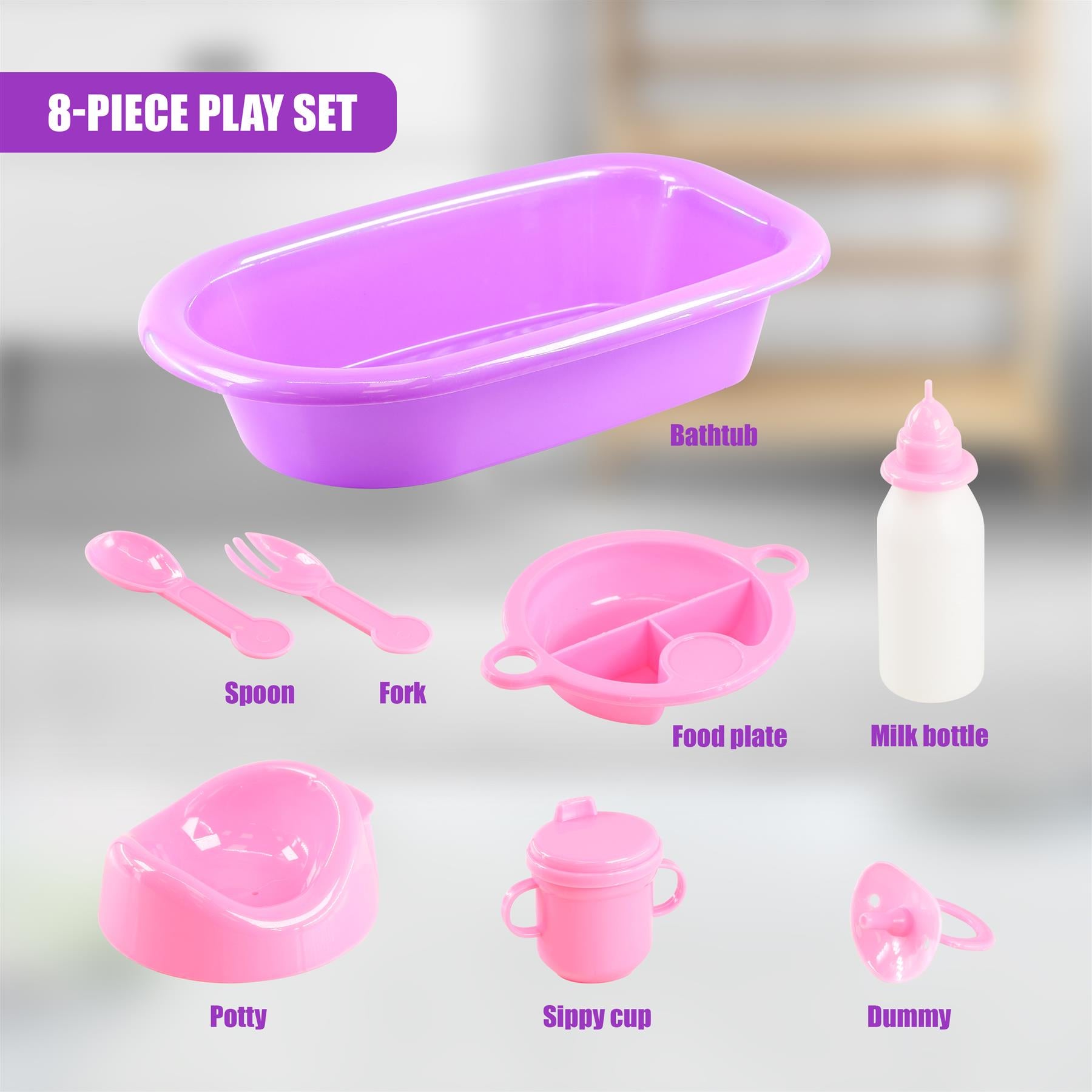 Baby Doll Bath Set with Accessories by BiBi Doll - The Magic Toy Shop