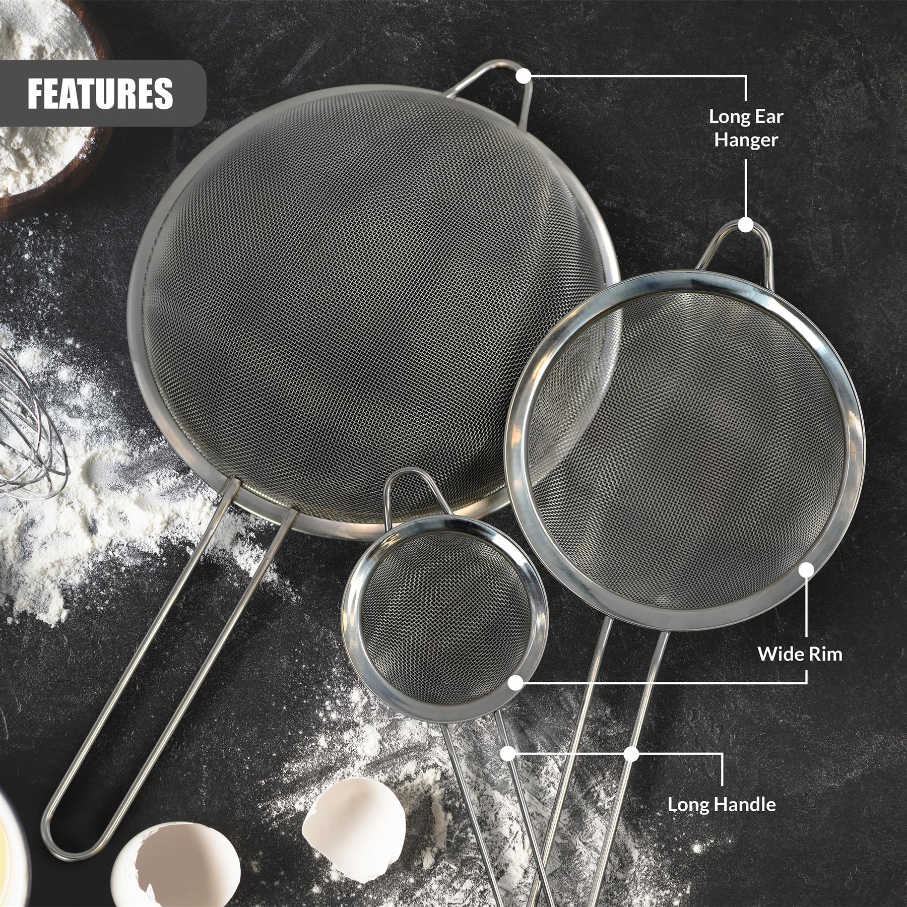 Stainless Steel Sieve Strainers Set of 3 by GEEZY - The Magic Toy Shop