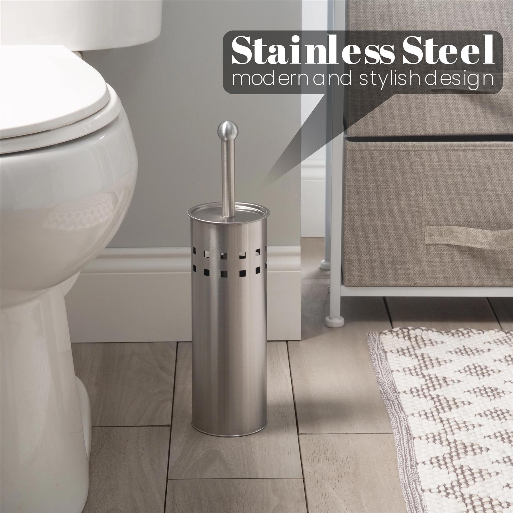 Stainless Steel Toilet Brush & Holder by GEEZY - The Magic Toy Shop