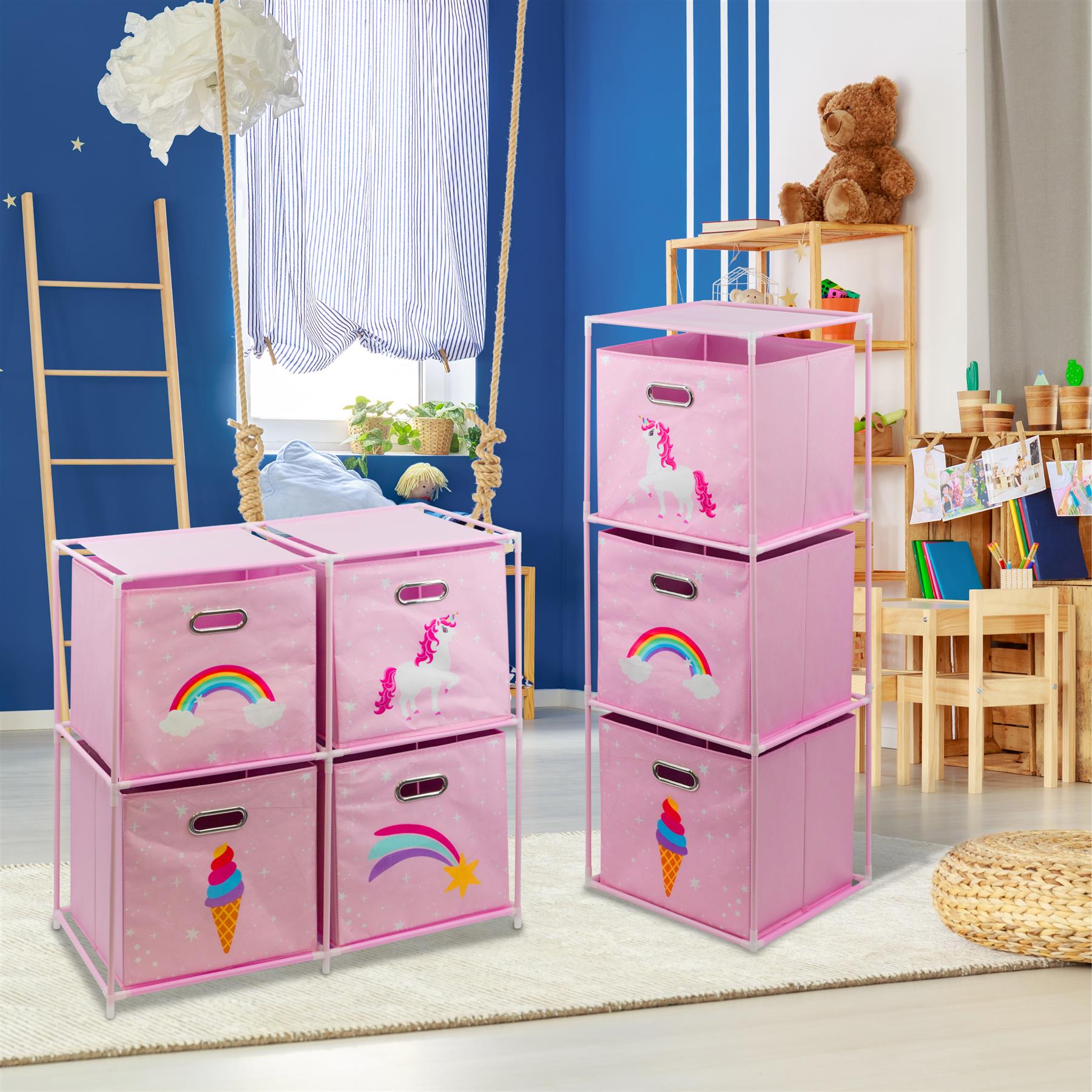Kids Unicorn Design Storage Cubes by The Magic Toy Shop - The Magic Toy Shop