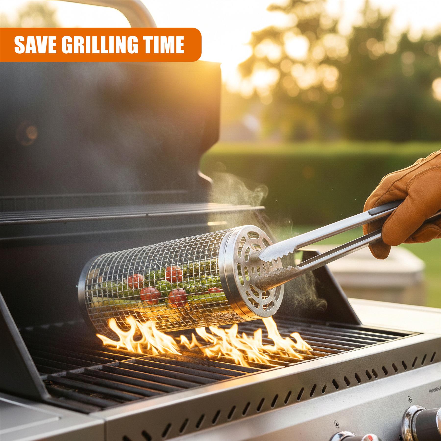 Rolling Grill Basket