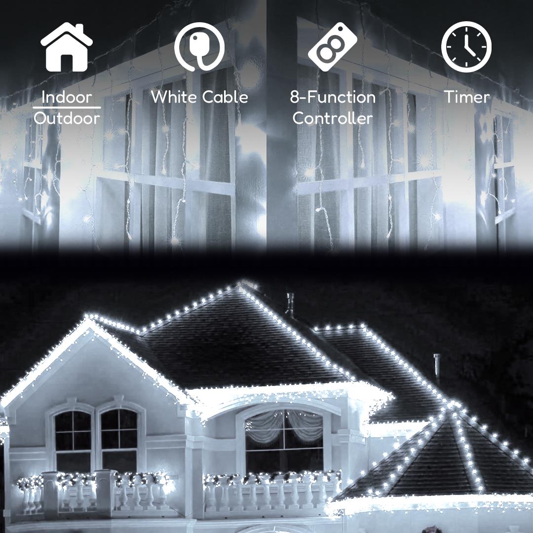 200 Christmas White Led Icicle Lights by The Magic Toy Shop - The Magic Toy Shop